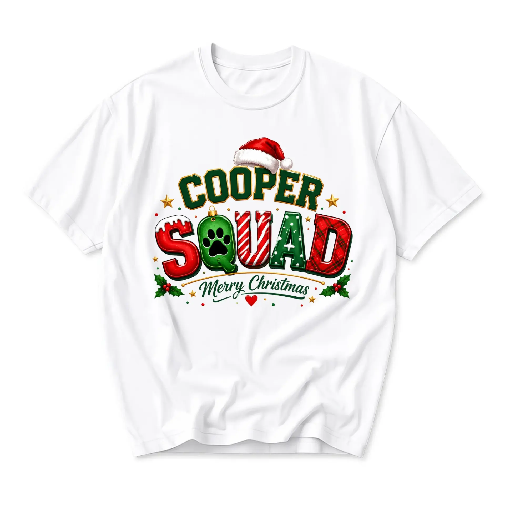 Funny Shirt Cooper Squad Merry Christmas Graphic Tee Unisex Crew Neck Holiday Apparel for Family Casual Seasonal Outfits