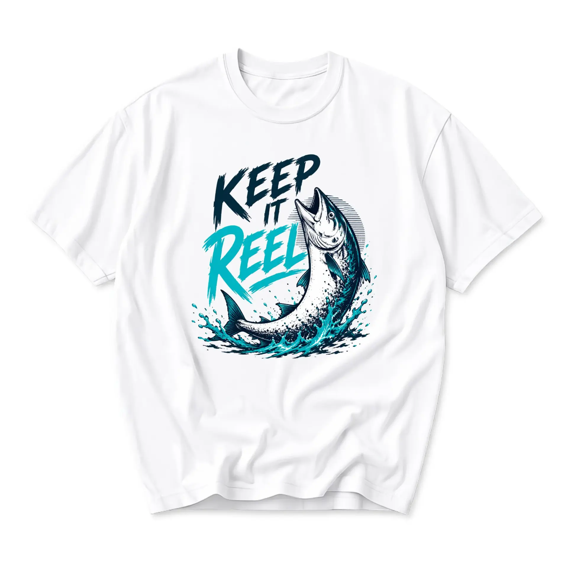 T-shirt Keep It Reel Fishing Graphic Tee Comfortable Unisex Crew Neck