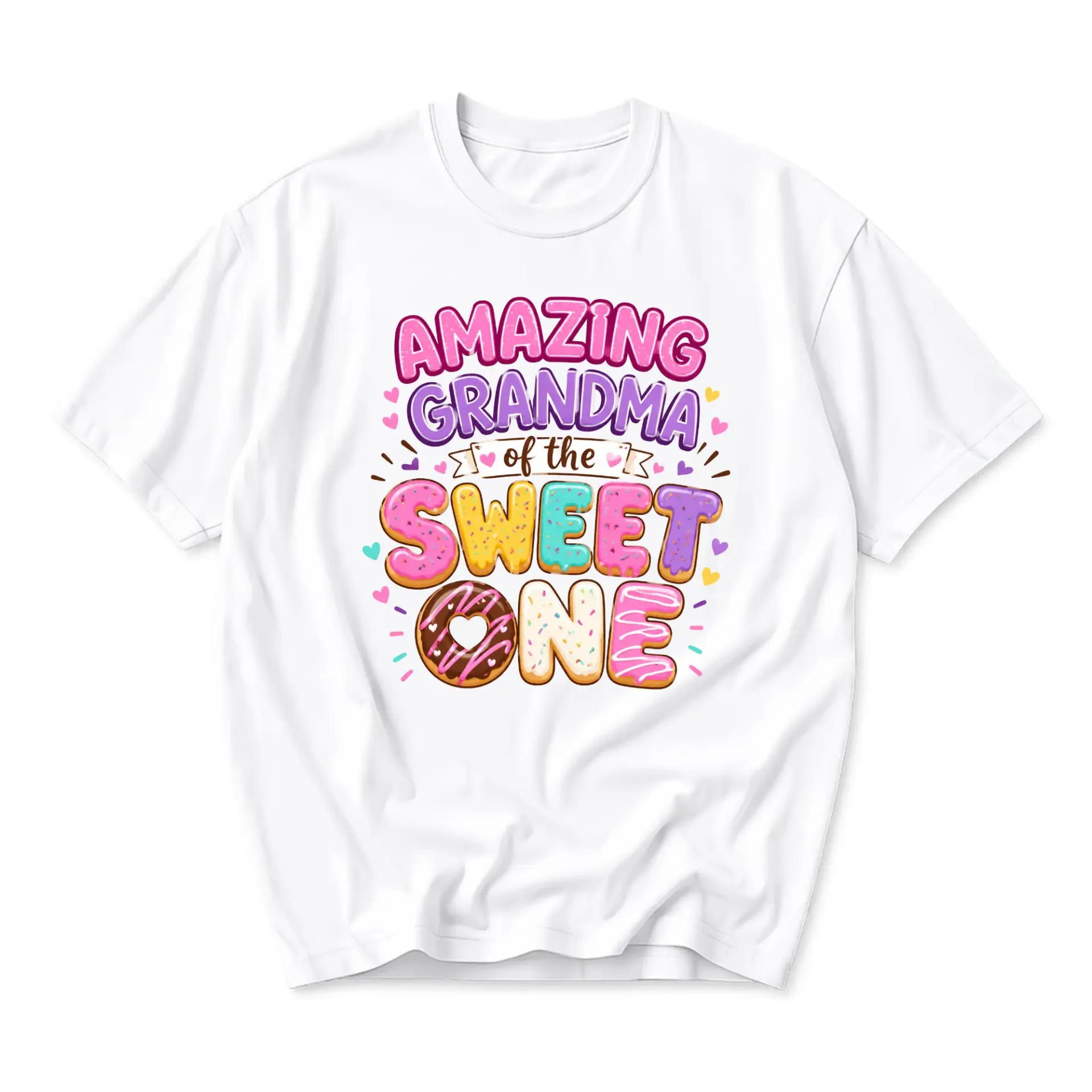 Funny Shirt Amazing Grandma of the Sweet One Graphic Tee Cute Themed
