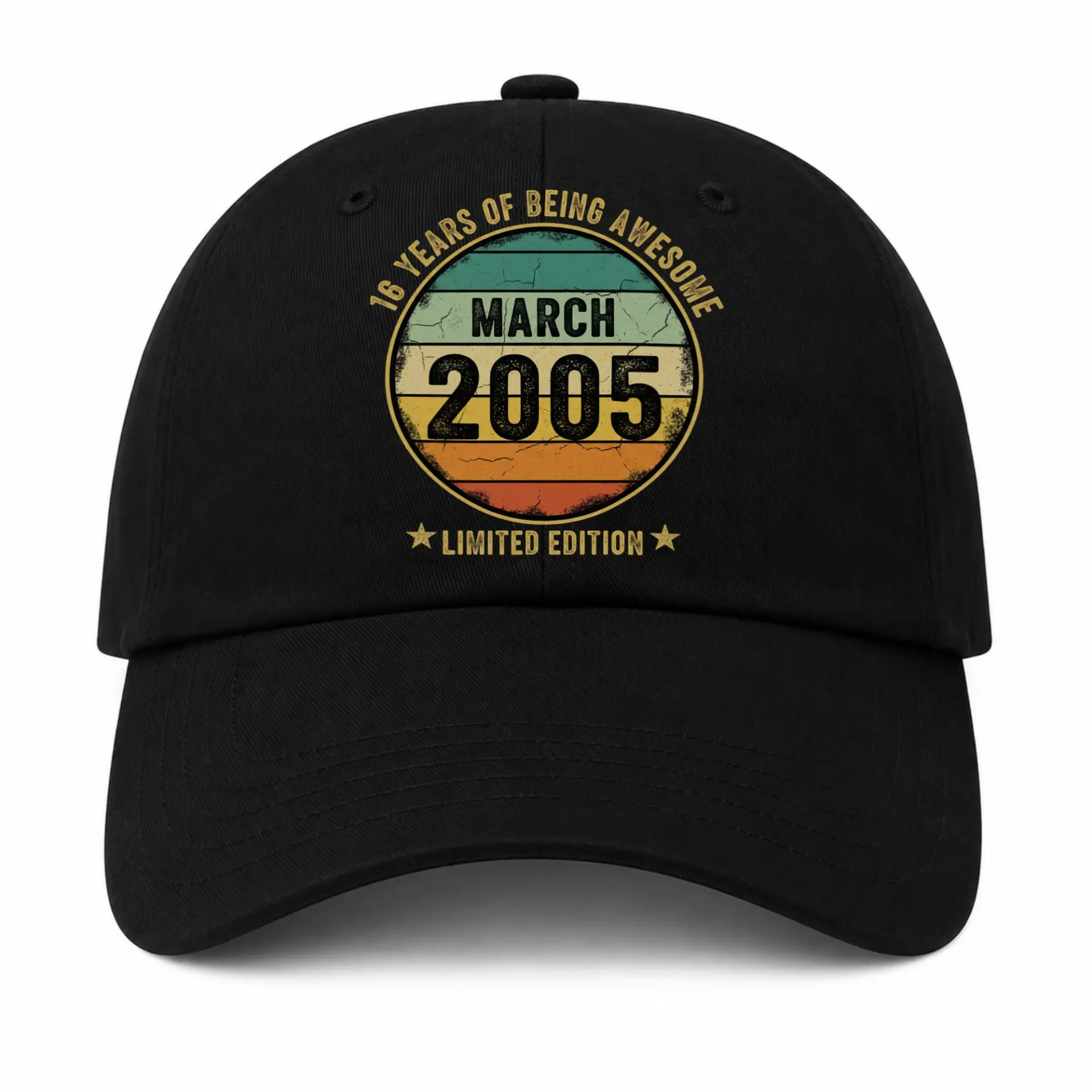Baseball Cap 16 Years of Being Awesome March 2005 Retro Graphic Hat
