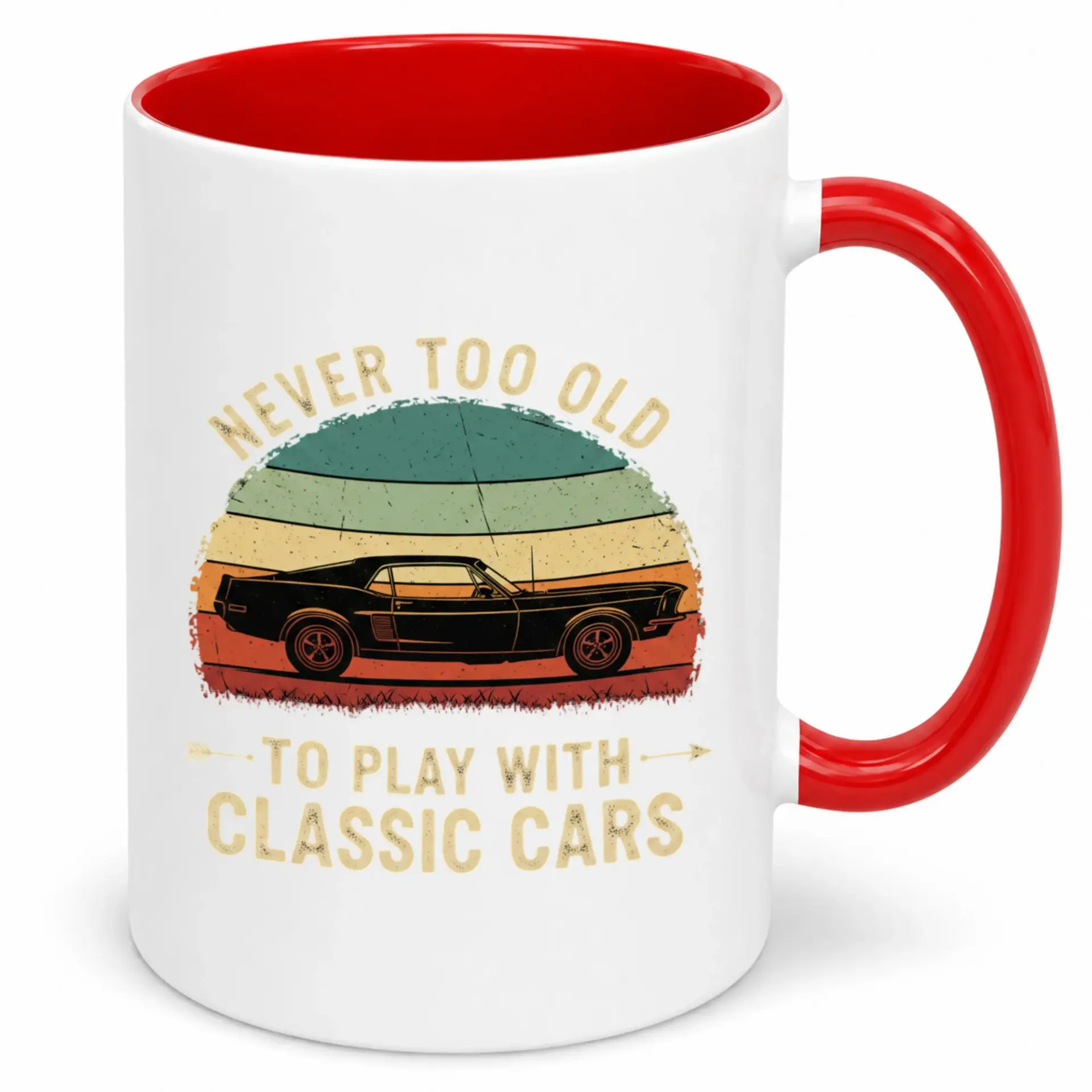 Funny Classic Car Enthusiast Coffee Mug with Vintage Design Premium Ceramic Drinkware for Lovers and Collectors