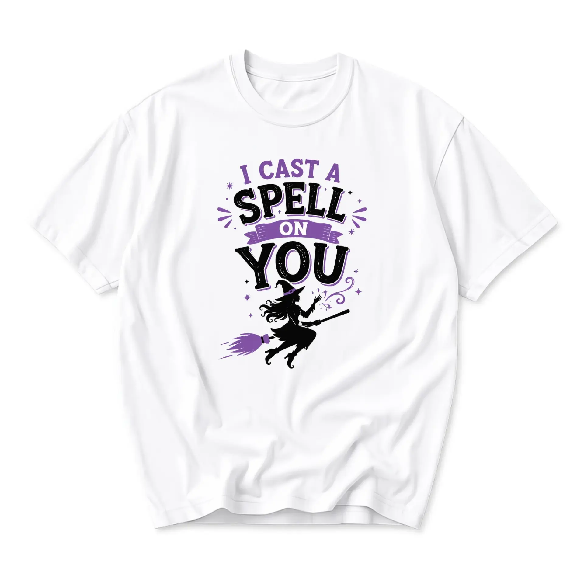 Graphic Tee I Cast a Spell on You Witch Art Unisex Crew Neck Casual Everyday Short Sleeve Cotton Blend Shirt
