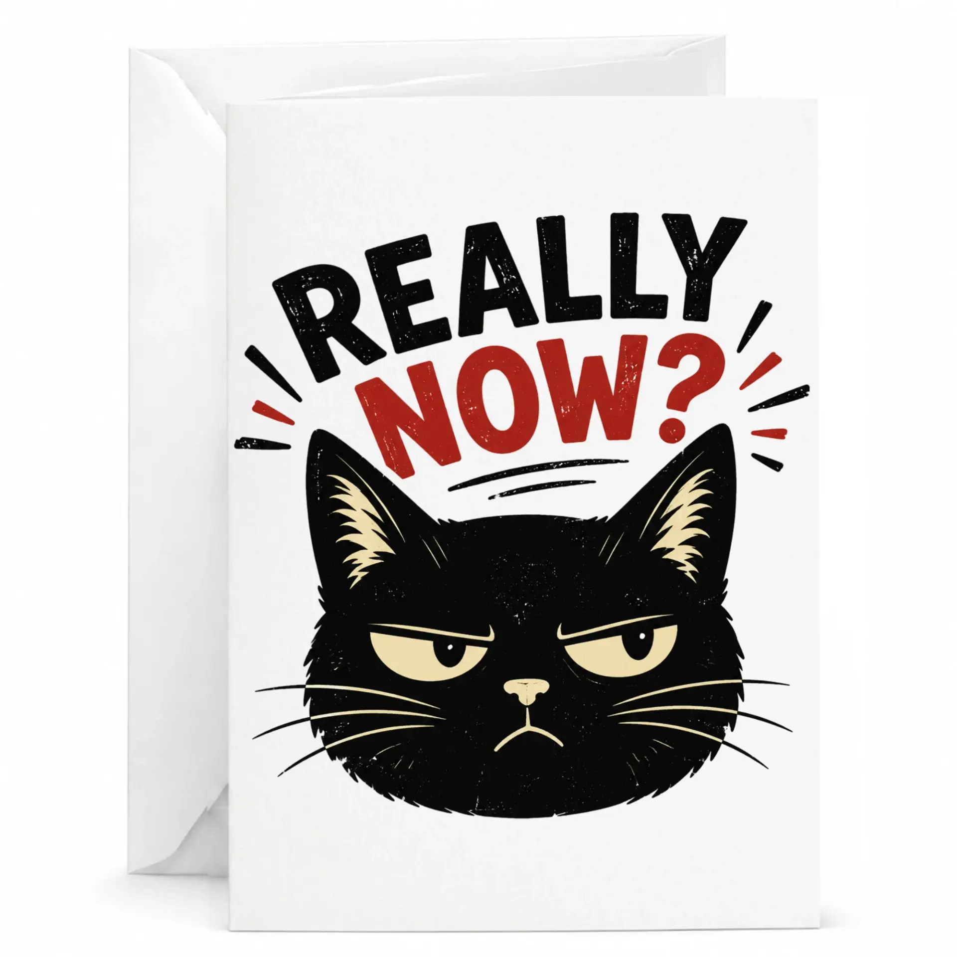 Greeting Card Sarcastic Cat Design Funny Really Now Humor
