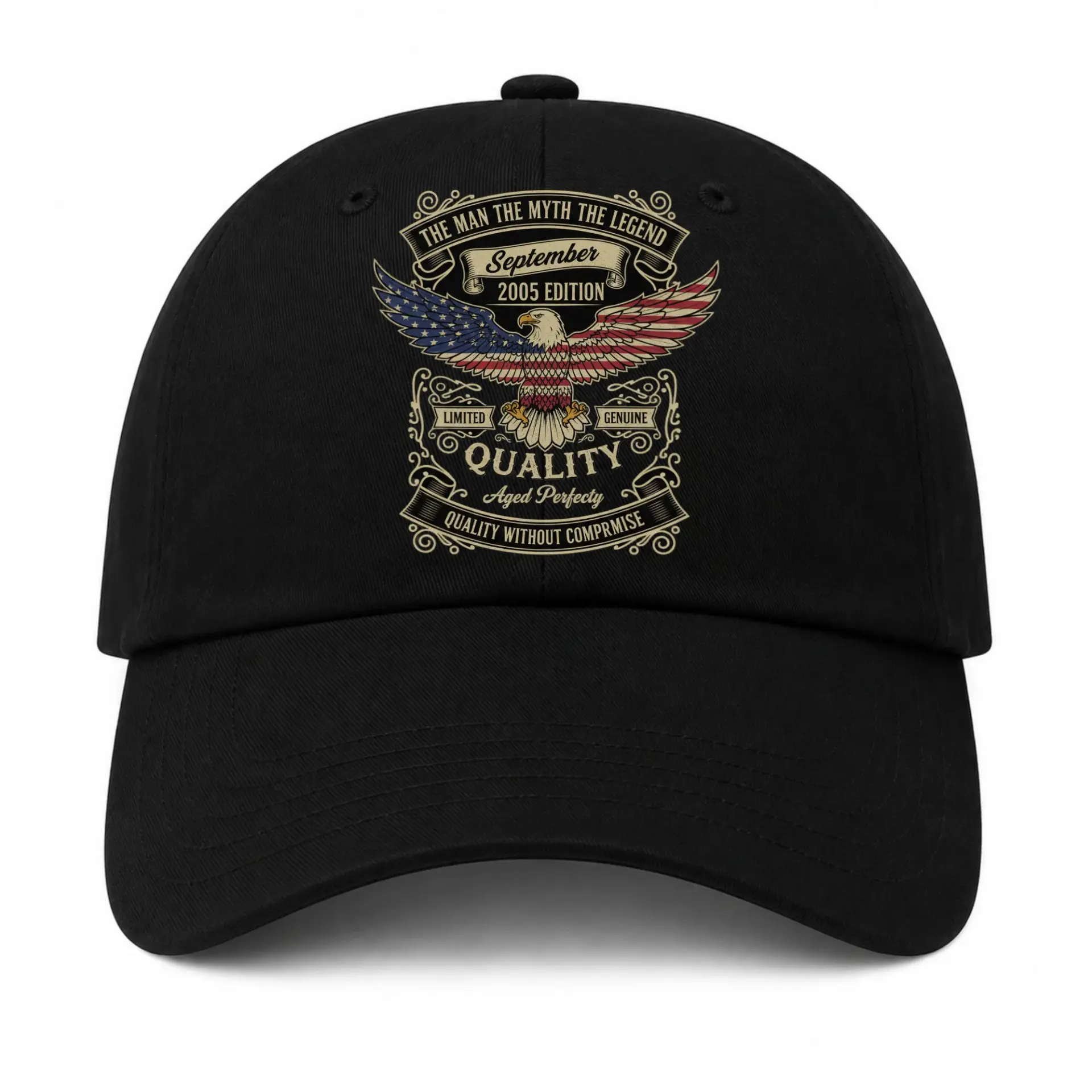 Risk: the Design Contains Clear Unintentional Grammar Errors (comprmise) and Uses Imagery of a National Emblem (american Flag/eagle) Which May Violate Policies Depending on Usage Guidelines.