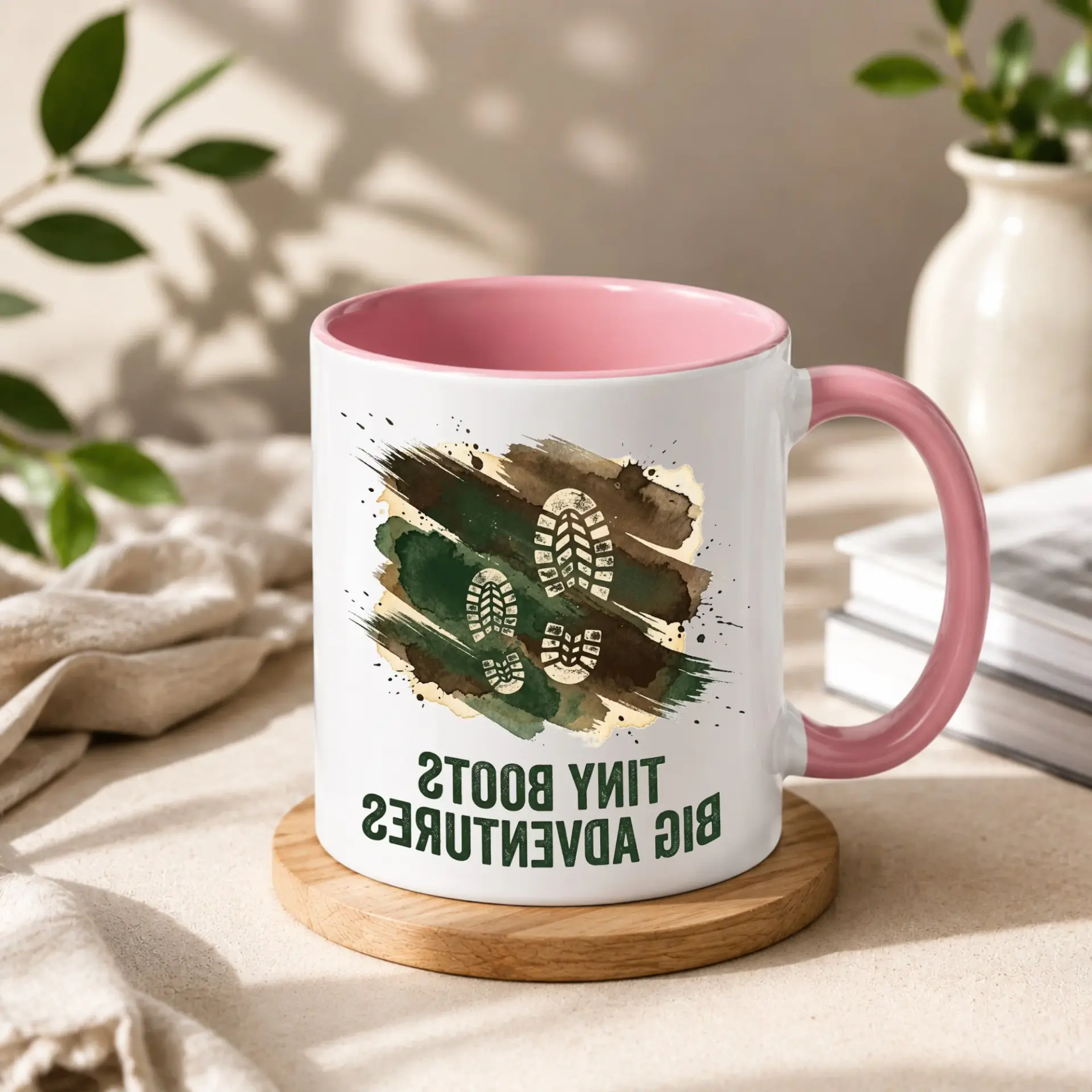 Outdoor Adventure Coffee Mug Featuring Hiking Design Inspirational Travel Themed Beverage Cup for Nature Lovers