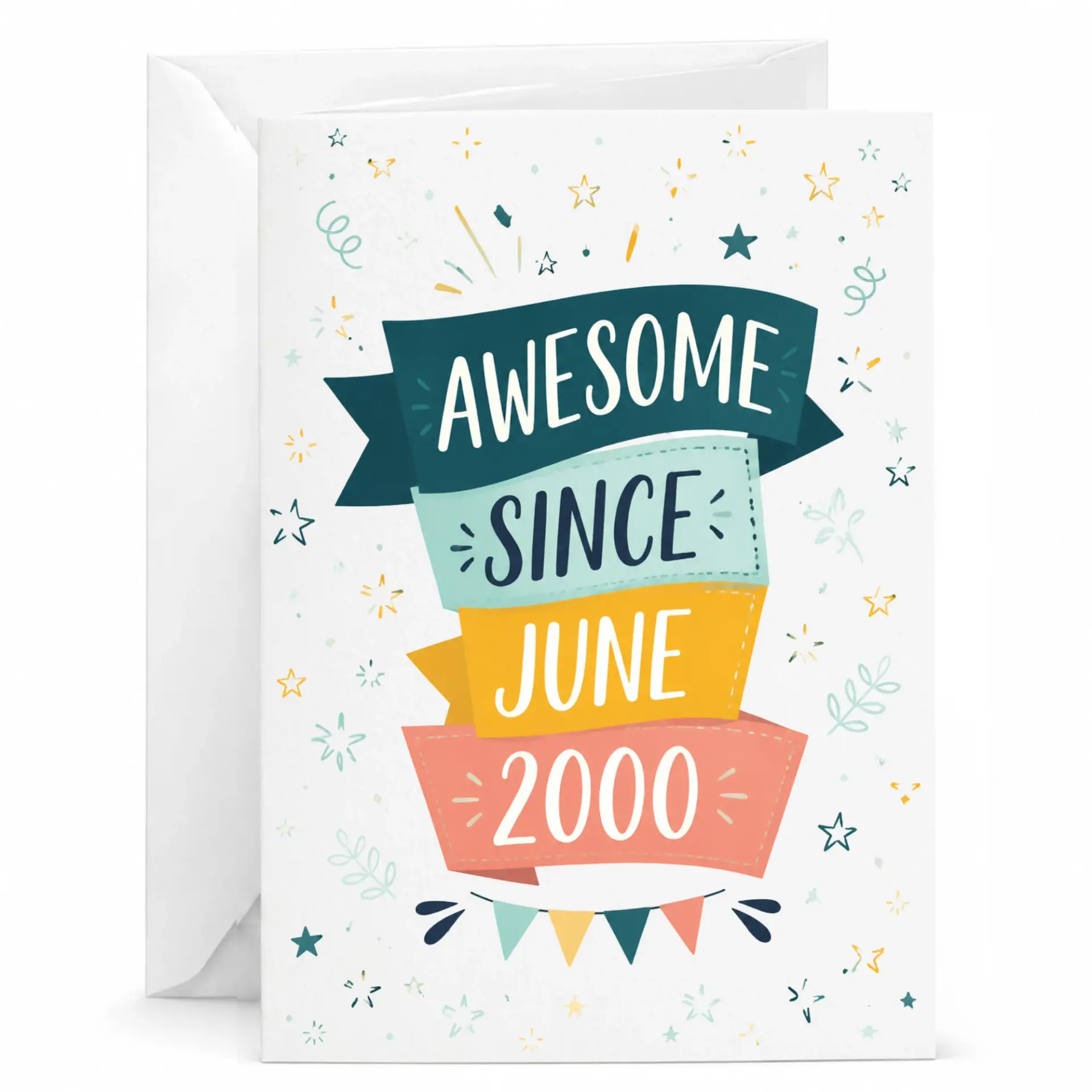 Birthday Greeting Card Awesome Since June 2000 Vintage Celebration Stationary for Milestone Birthday Milestone Anniversary