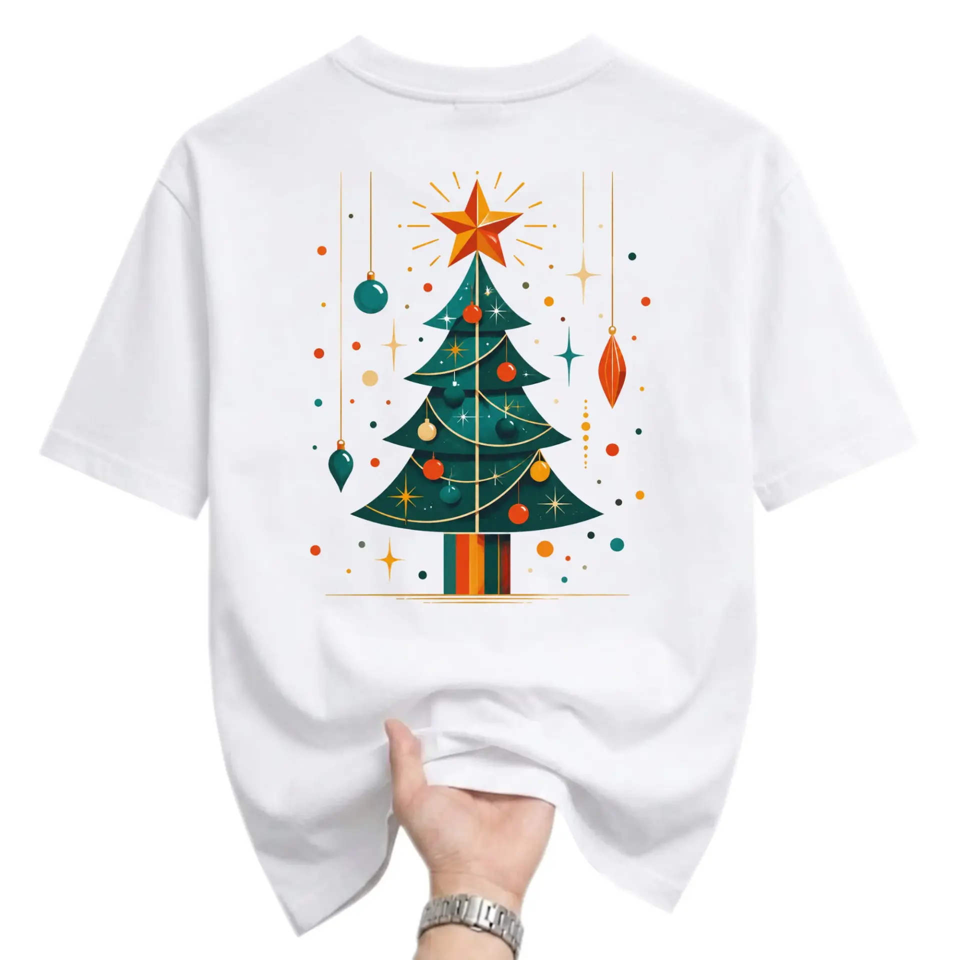 Graphic Tee Unisex Christmas Tree Holiday Illustration Print Soft Cotton