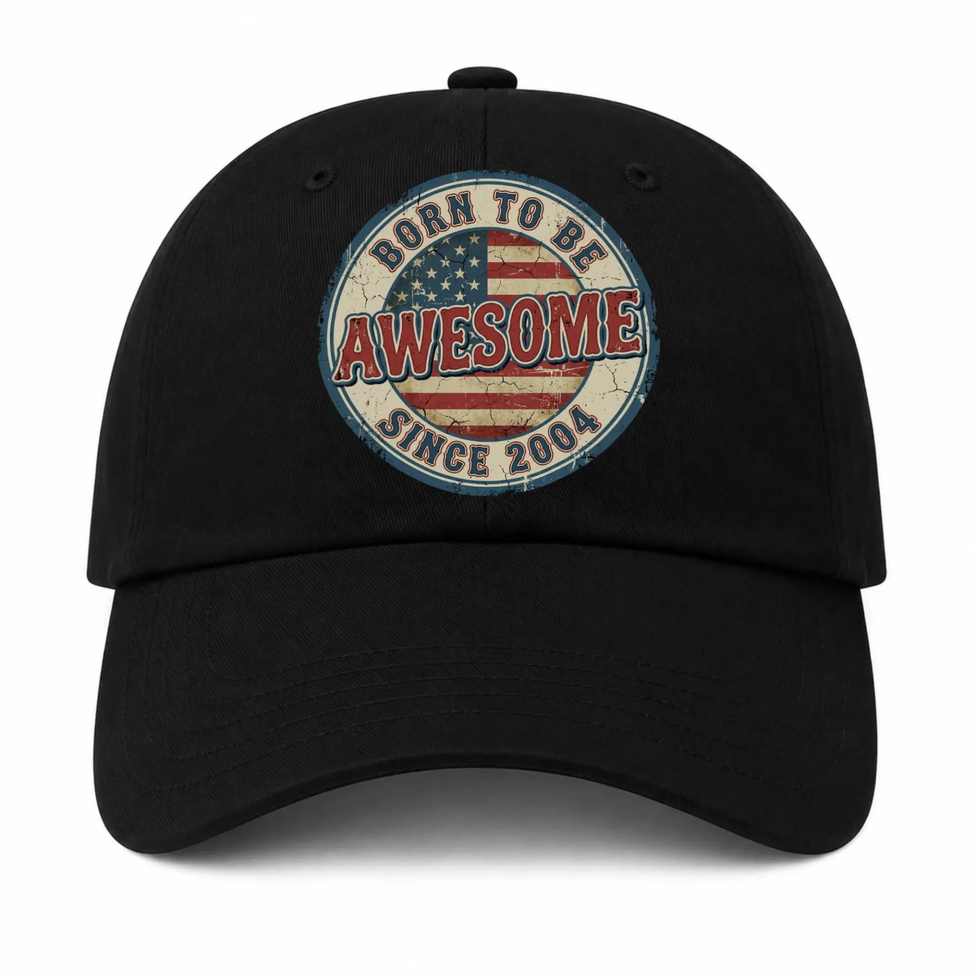 Baseball Cap Born to Be Awesome Since 2004 Patriotic Design Hat
