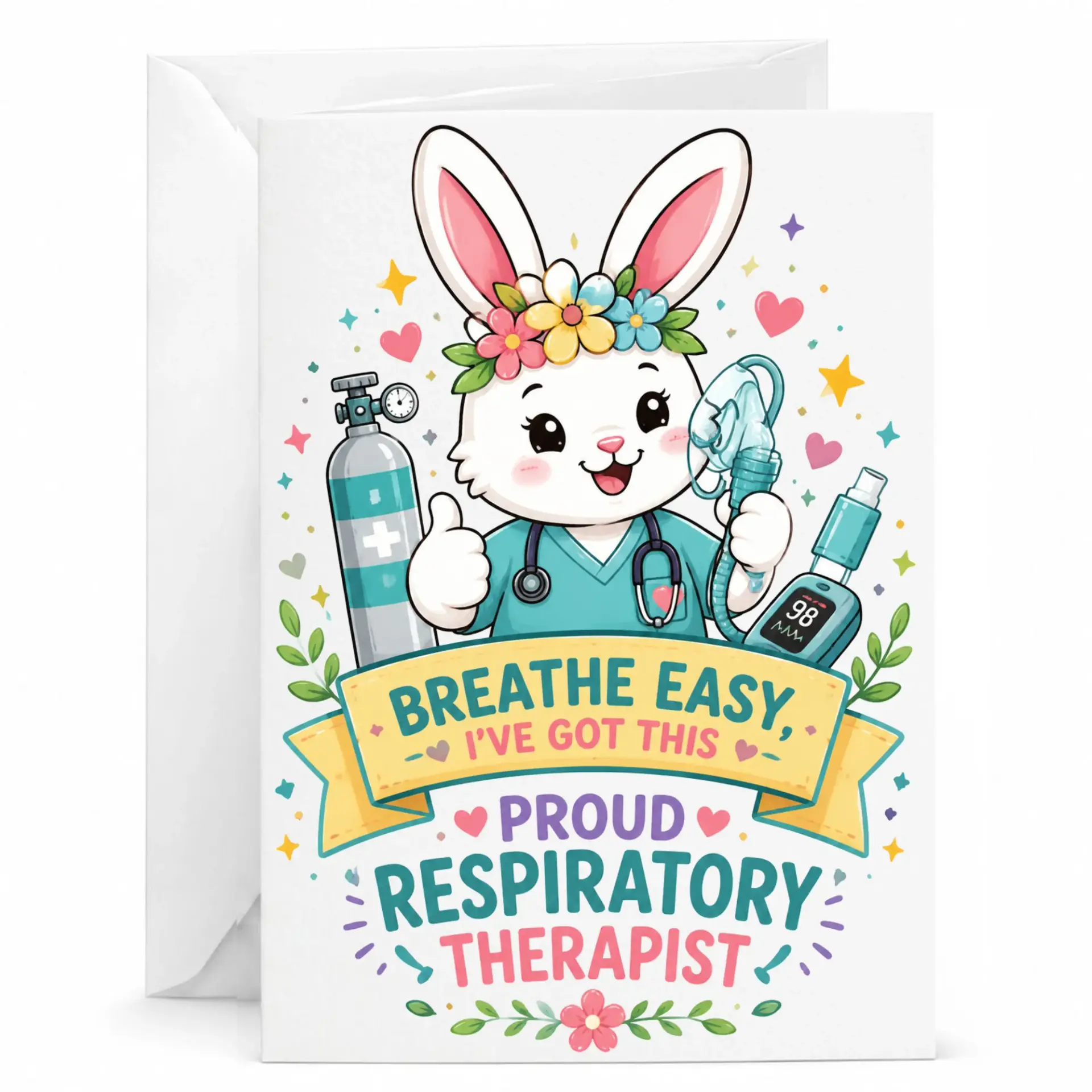 Respiratory Therapist Appreciation Greeting Card Funny Medical Professional Gift Encouragement 5x7