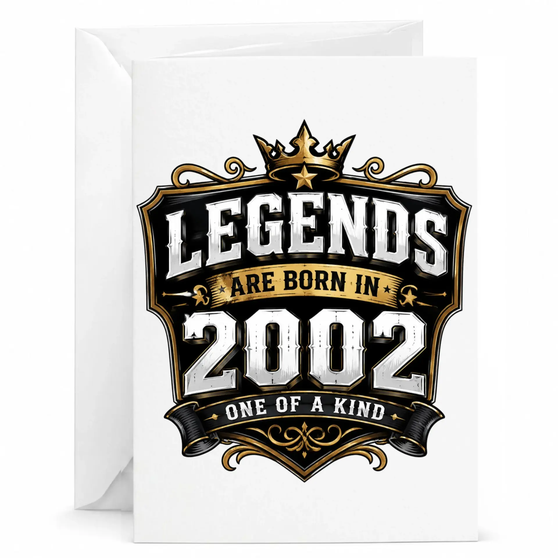 Birthday Card Legends Are Born in 2002 One of a Kind Vintage Style Greeting Card with Matching White Envelope Included
