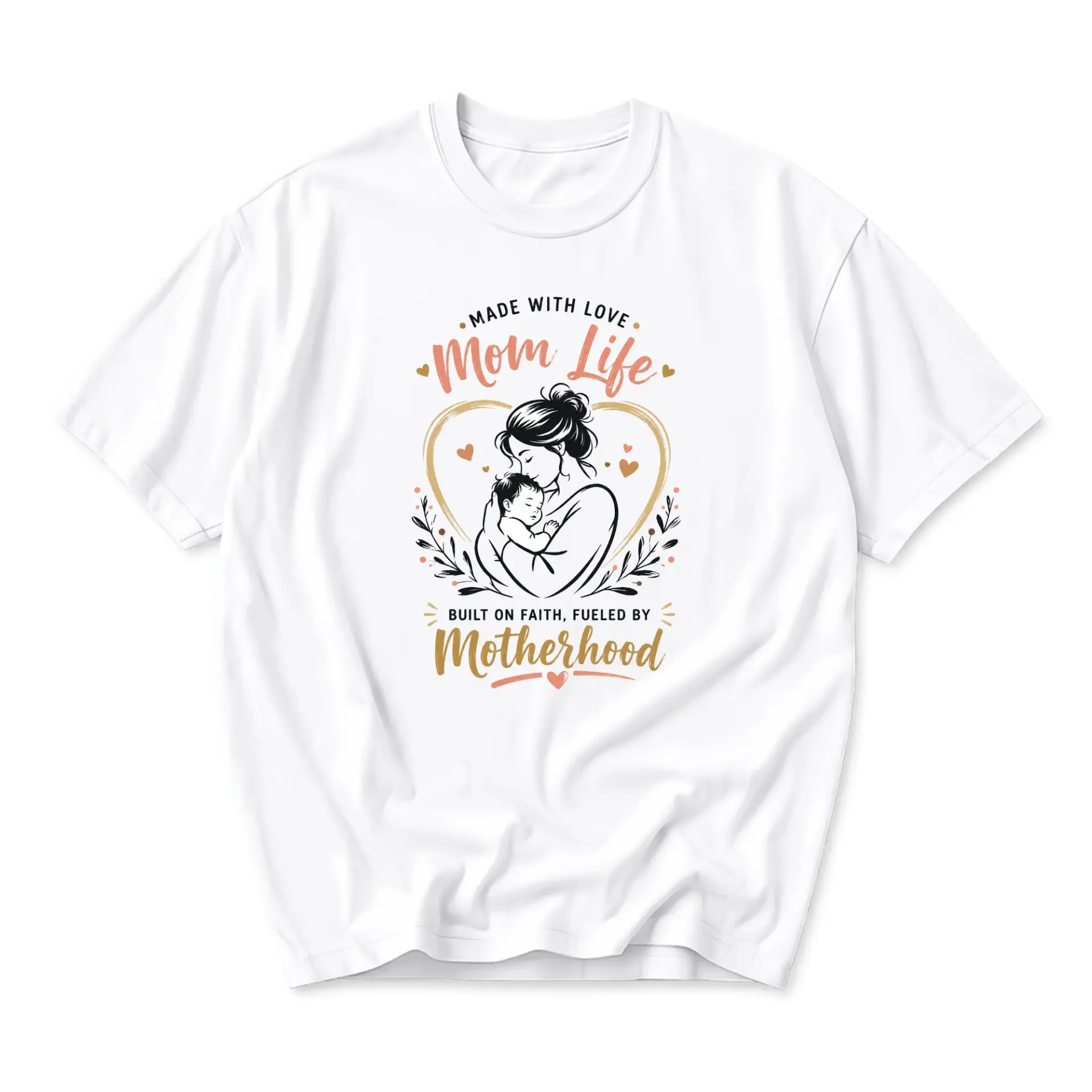 Graphic Tee Mom Life T-Shirt Faith Inspired Motherhood Apparel for Casual Everyday Style and Meaningful Gift Giving
