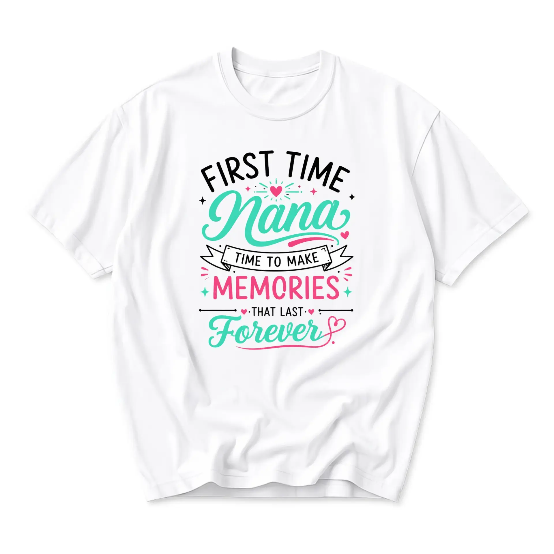 Graphic Tee First Time Nana Memory Maker Unisex Casual Crew Neck T-Shirt