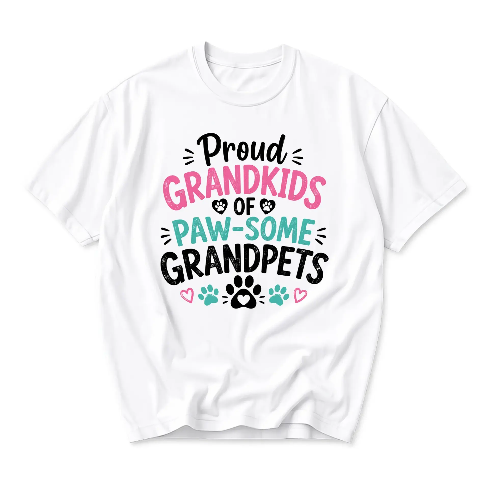 Graphic Tee Proud Grandkids of Paw-Some Grandpets Unisex Crew Neck T-Shirt