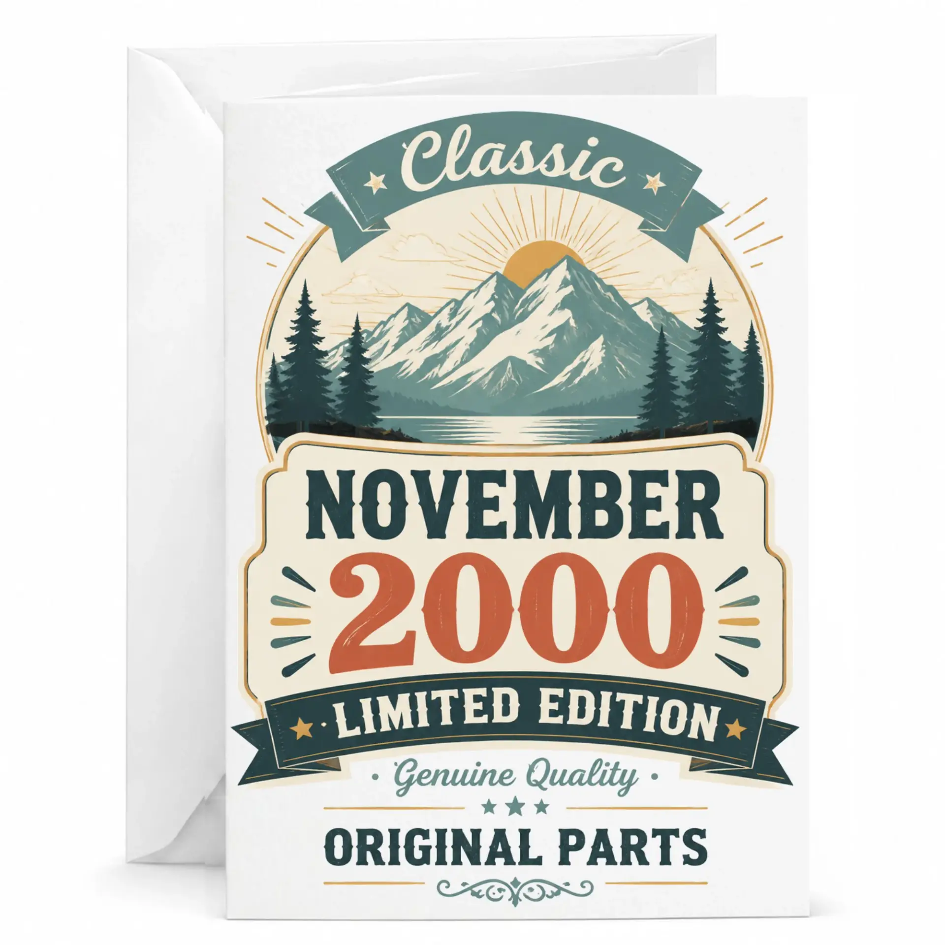 Birthday Card November 2000 Limited Edition Original Parts Vintage Style Greeting Card for Milestone Celebration
