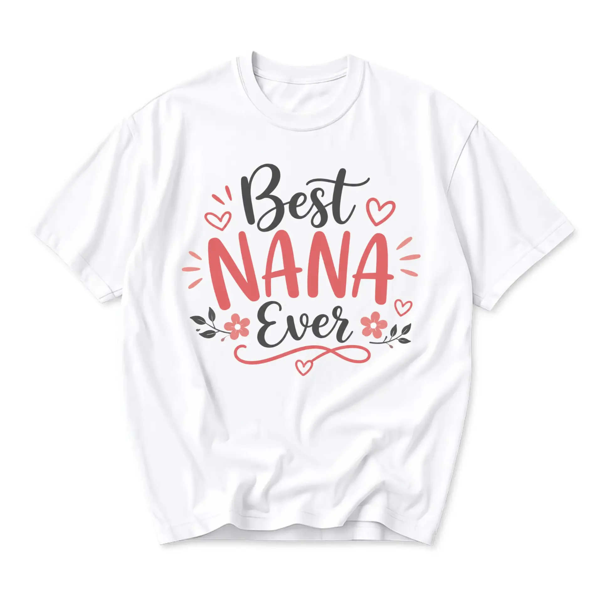 Funny Shirt Best Nana Ever Unisex Graphic Tee Casual Everyday Short Sleeve Cotton Blend Crew Neck Apparel White