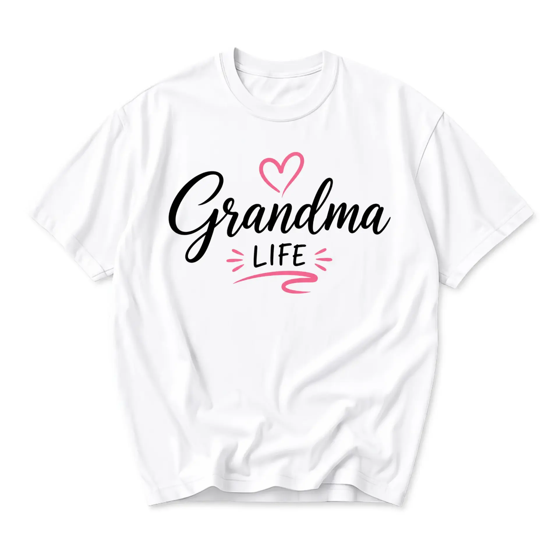 T-shirt Grandma Life Graphic Tee Casual Cotton Top for Daily Wear Comfortable Everyday Shirt White Apparel