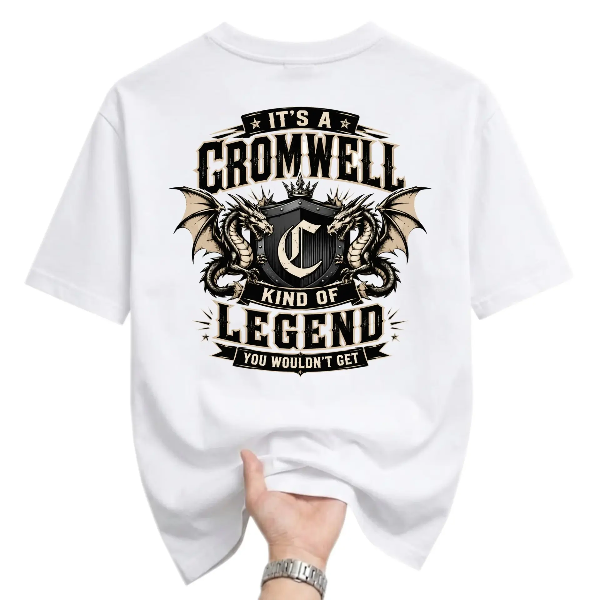 Graphic Tee Cromwell Legend Custom Name T-Shirt Unisex Crew Neck Casual Everyday Wear Cotton Blend Short Sleeve Top