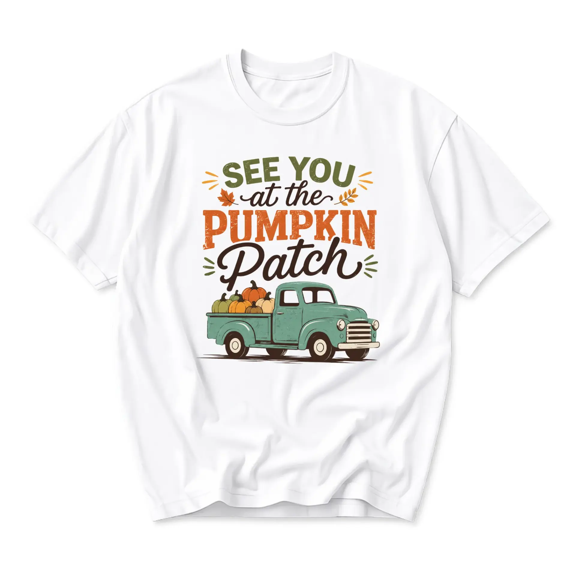 Graphic Tee See You at the Pumpkin Patch Vintage Truck Fall Autumn Harvest Unisex Crew Neck Short Sleeve Shirt