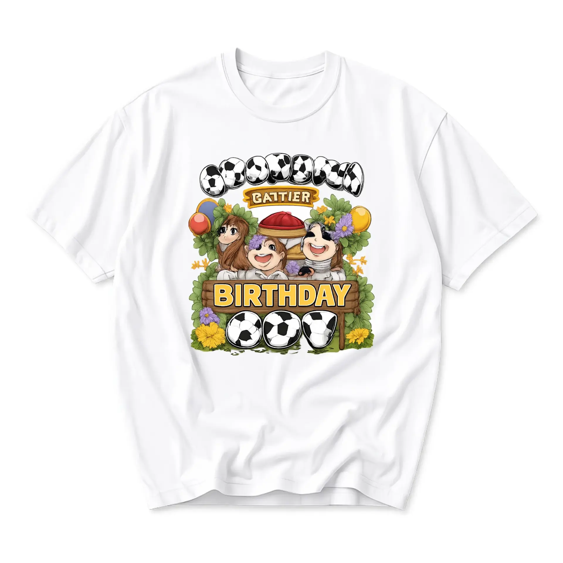 Graphic Tee Soccer Birthday Celebration Unisex Crew Neck Shirt Comfortable