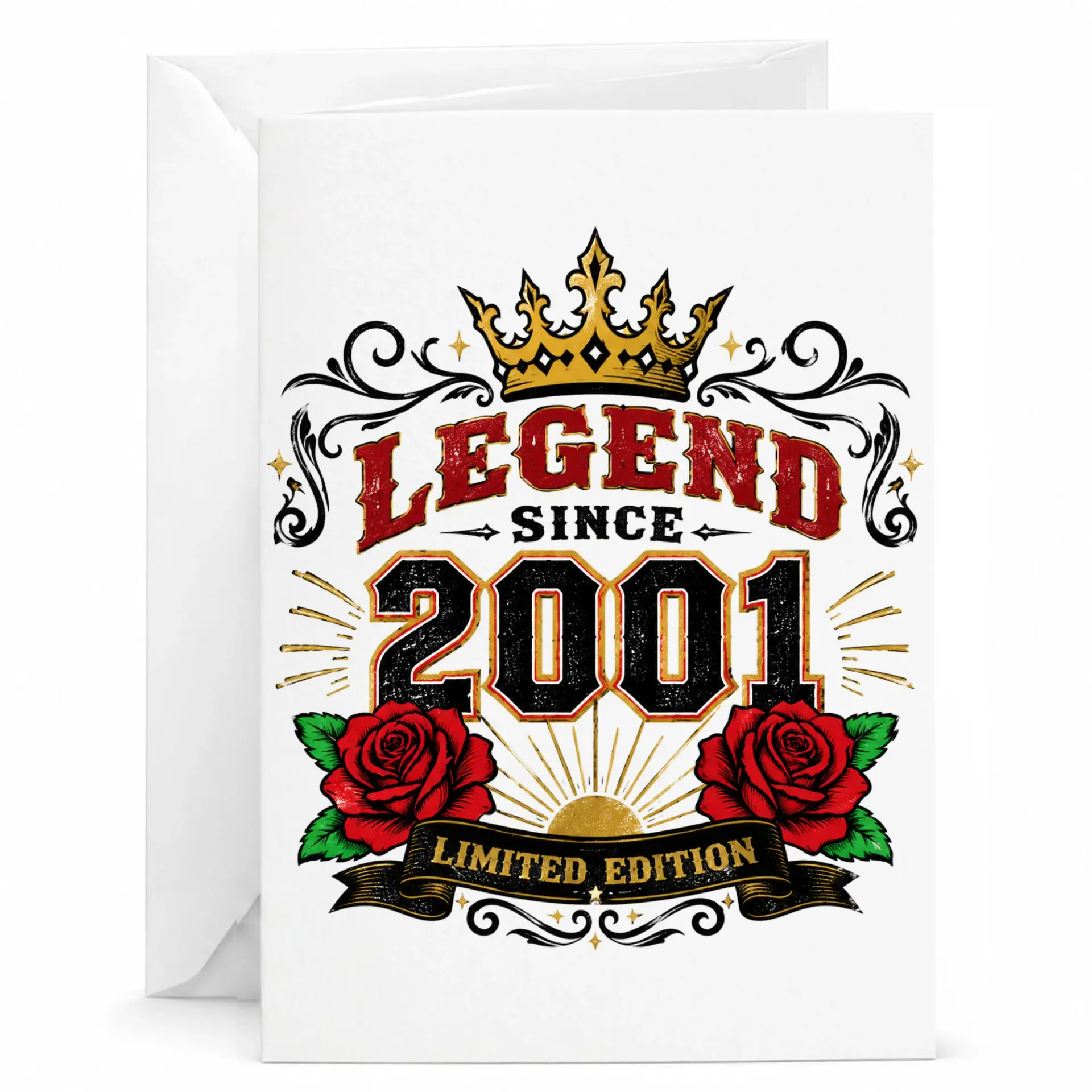 Birthday Card Legend Since 2001 Limited Edition Vintage Style Greeting Card for Special Milestone Anniversary Occasion