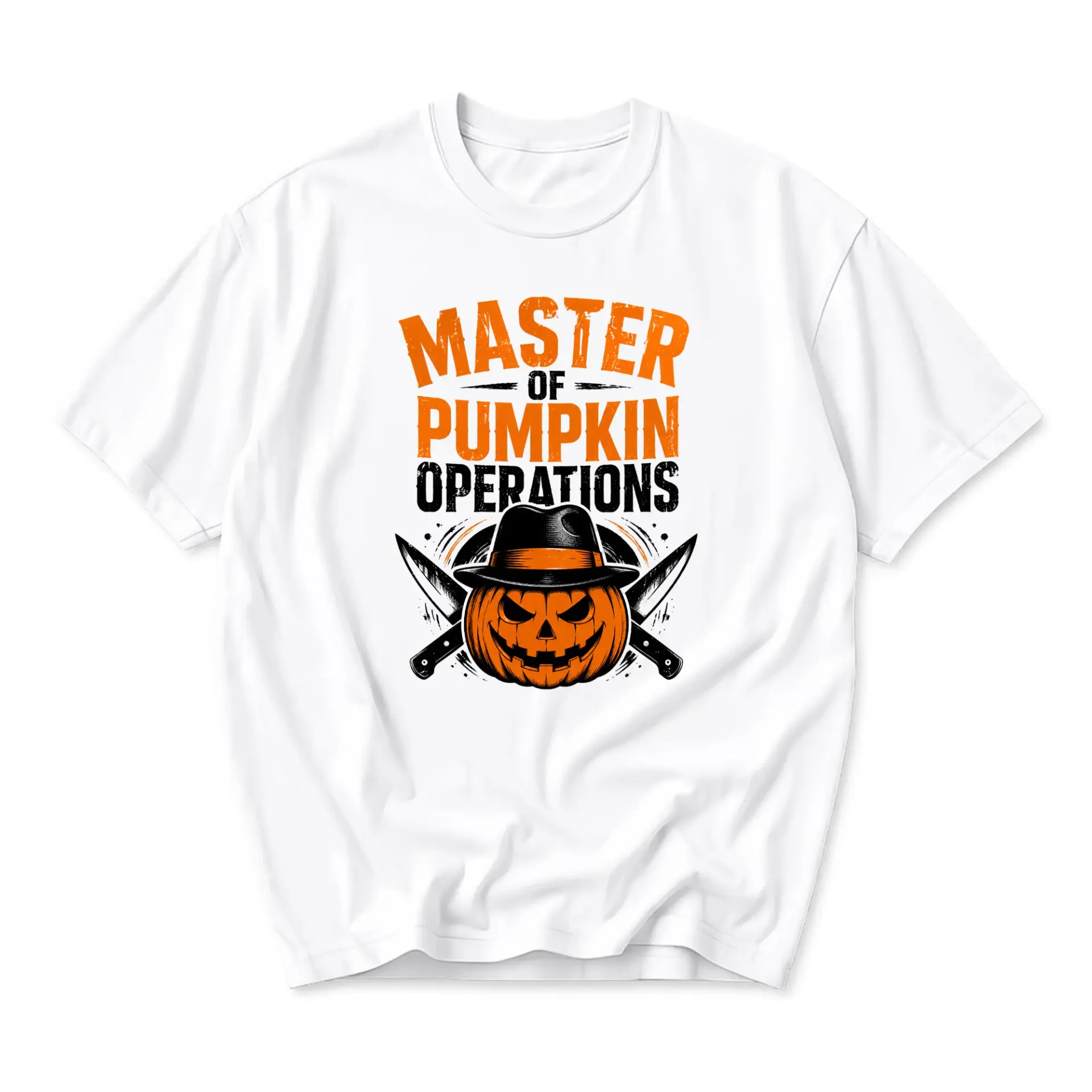 Funny Shirt Master of Pumpkin Operations Graphic Tee Unisex Casual Apparel Autumn Harvest Carving Pumpkin Theme