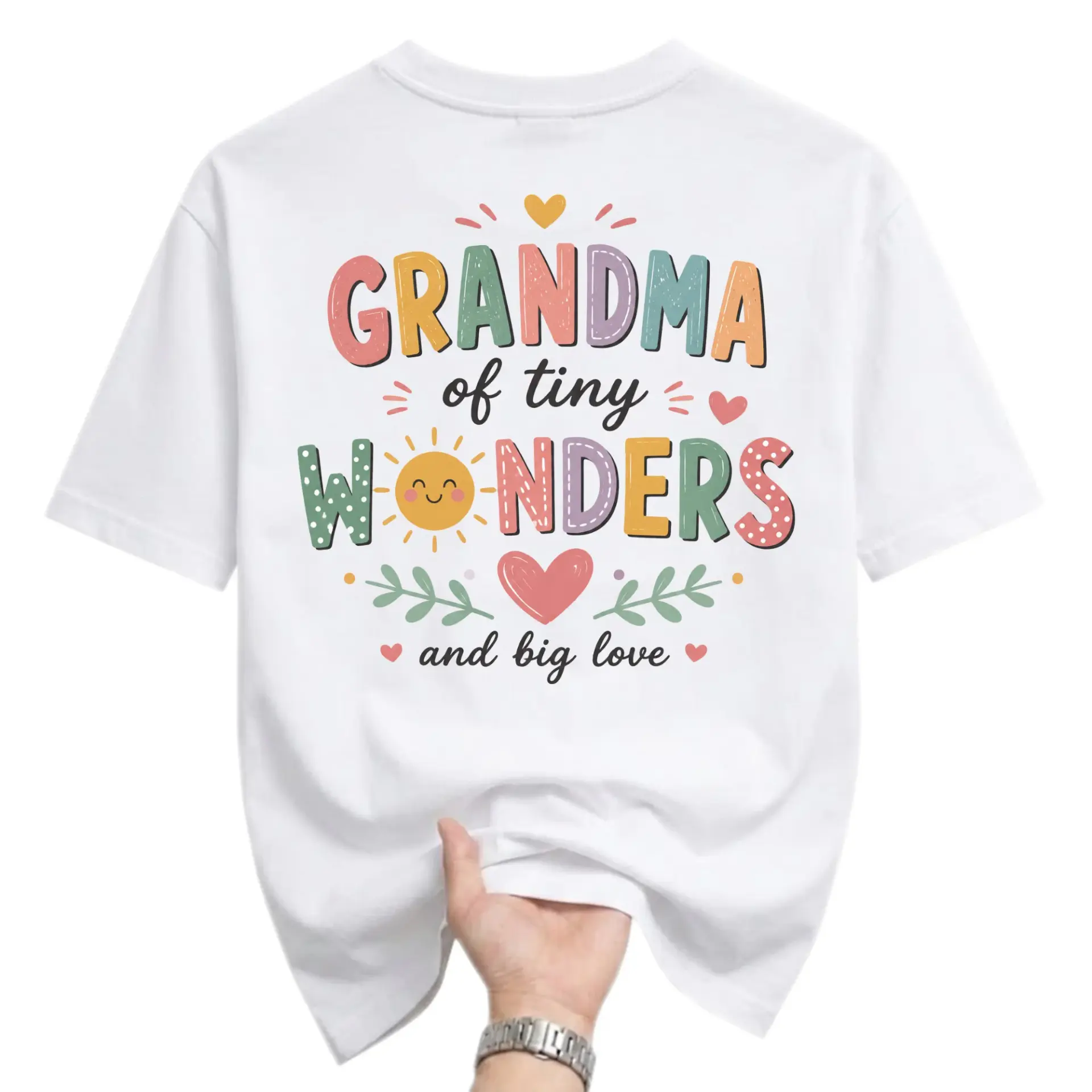 Graphic Tee Grandma of Wonders and Big Love Shirt Soft Cotton Unisex Crew Neck Casual Everyday Apparel Top