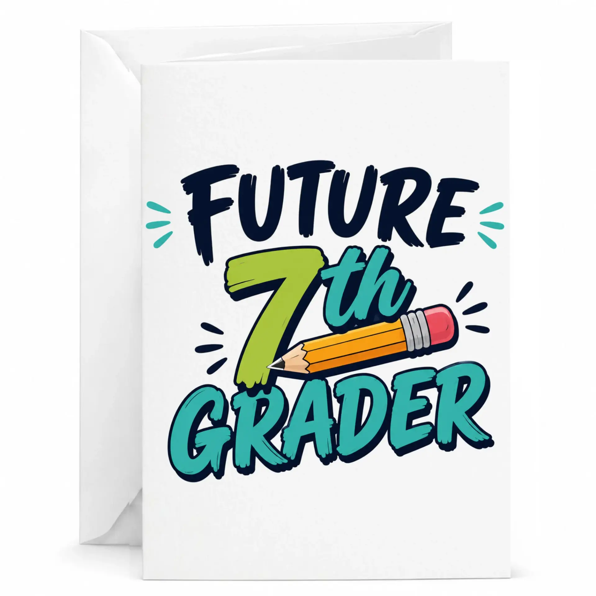 Personalized School Milestone Card Future 7th Grader Achievement Greeting