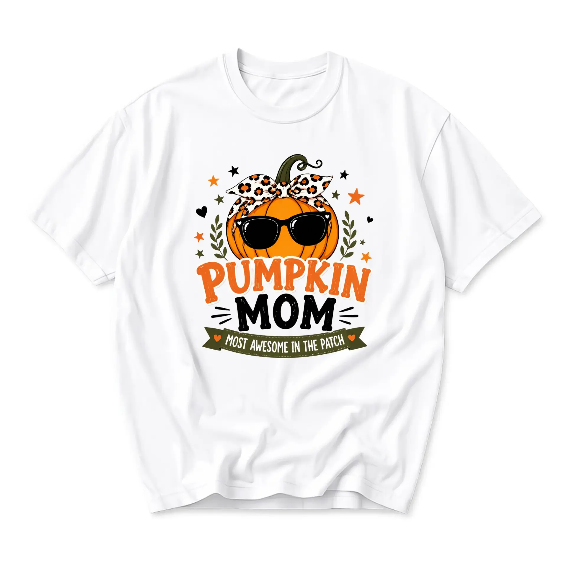 Funny Shirt Pumpkin Mom Graphic Tee Unisex Crew Neck Casual Everyday Wear Soft Cotton Blend Fall Autumn Seasonal Top