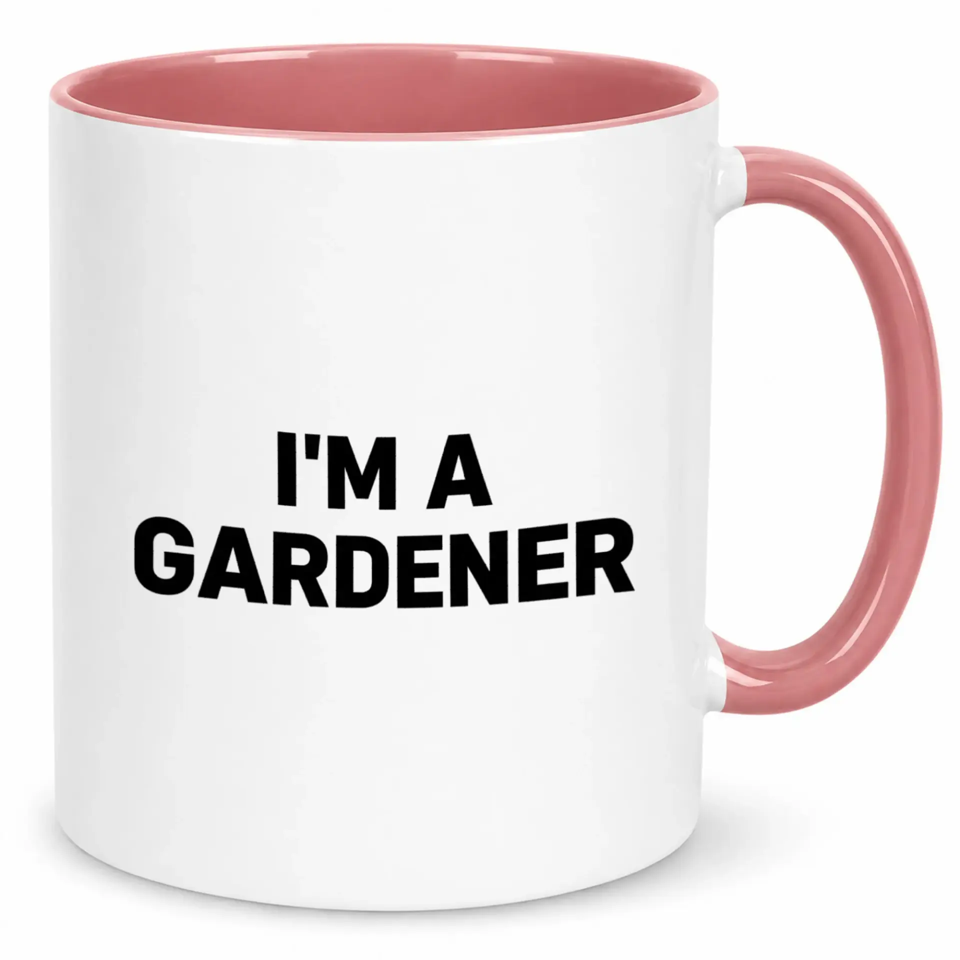 Funny Gardener Coffee Mug for Garden Enthusiasts Ceramic Cup with "i'm a Gardener" Text White and Pink Accent Tea Gift
