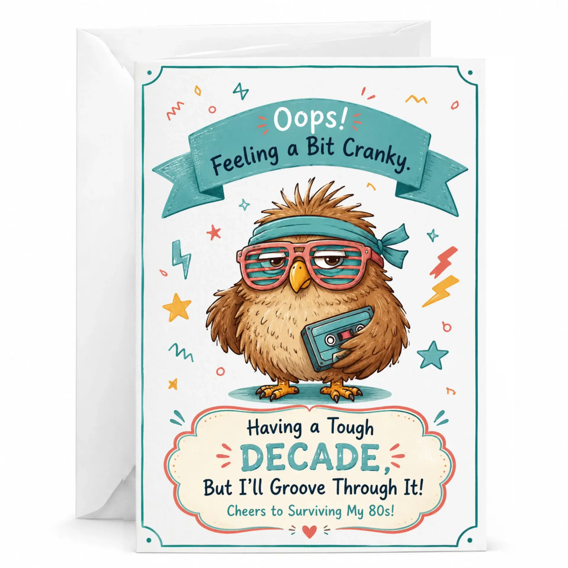 Funny Greeting Card Retro Owl Design for Milestone Birthdays Encouragement and Humorous Just Because Well Wishes