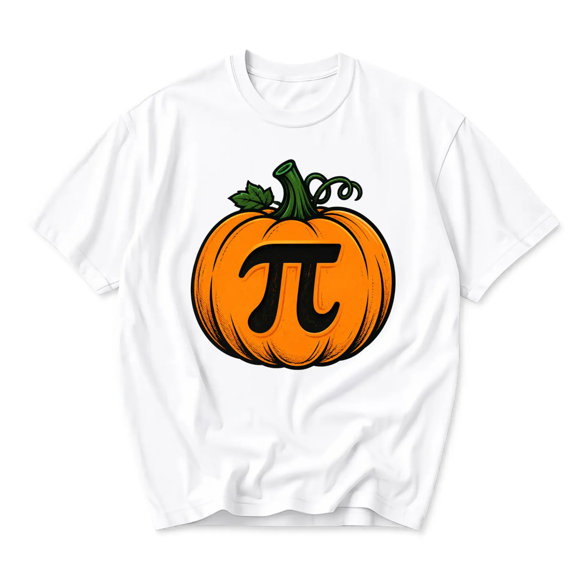 Funny Shirt Pi Pumpkin Math Graphic Tee Unisex Crew Neck Short Sleeve Casual Cotton Blend Apparel for Fall Season