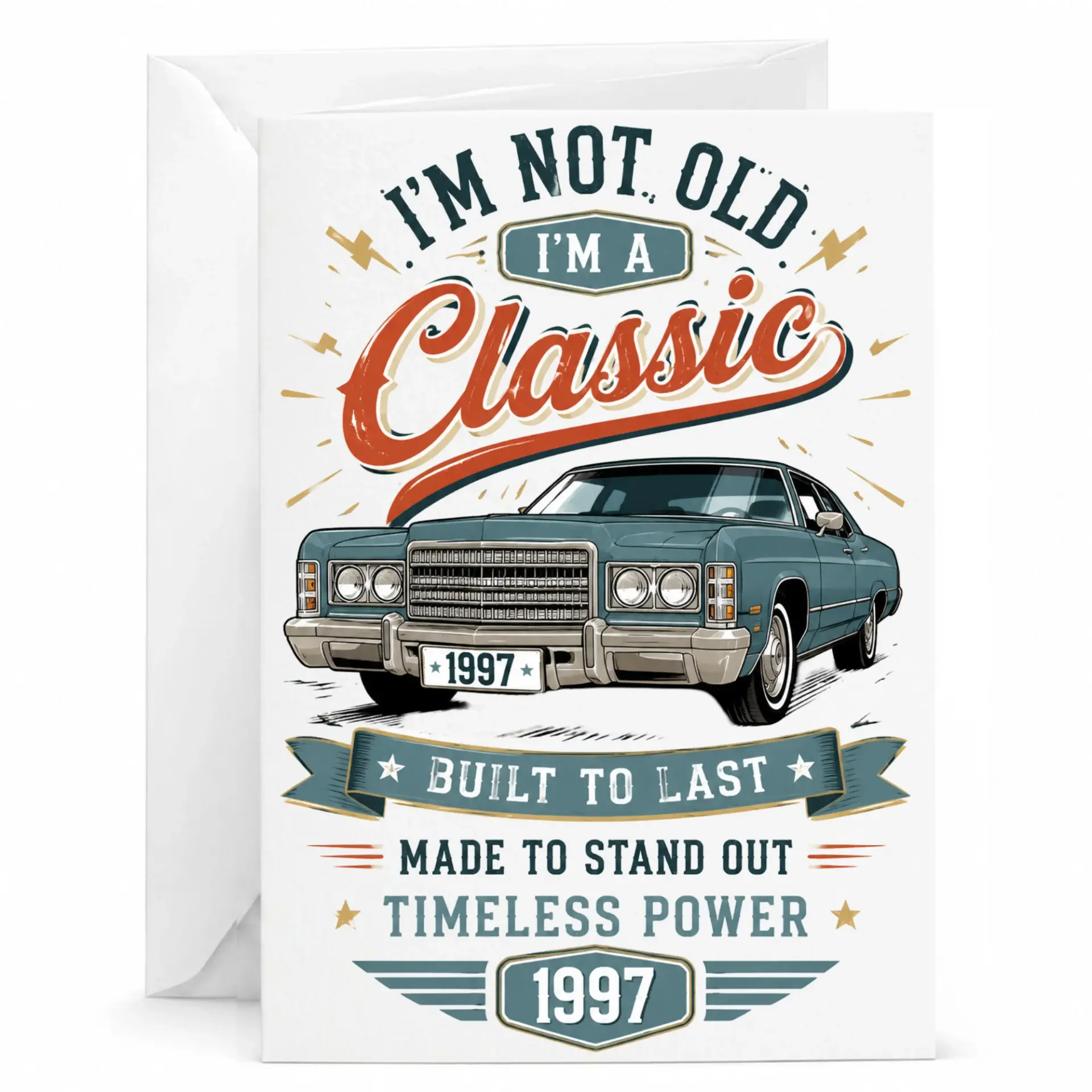 Funny Birthday Card I'm Not Old I'm a Classic Vintage Car Design Greeting Card for Milestone Birthdays