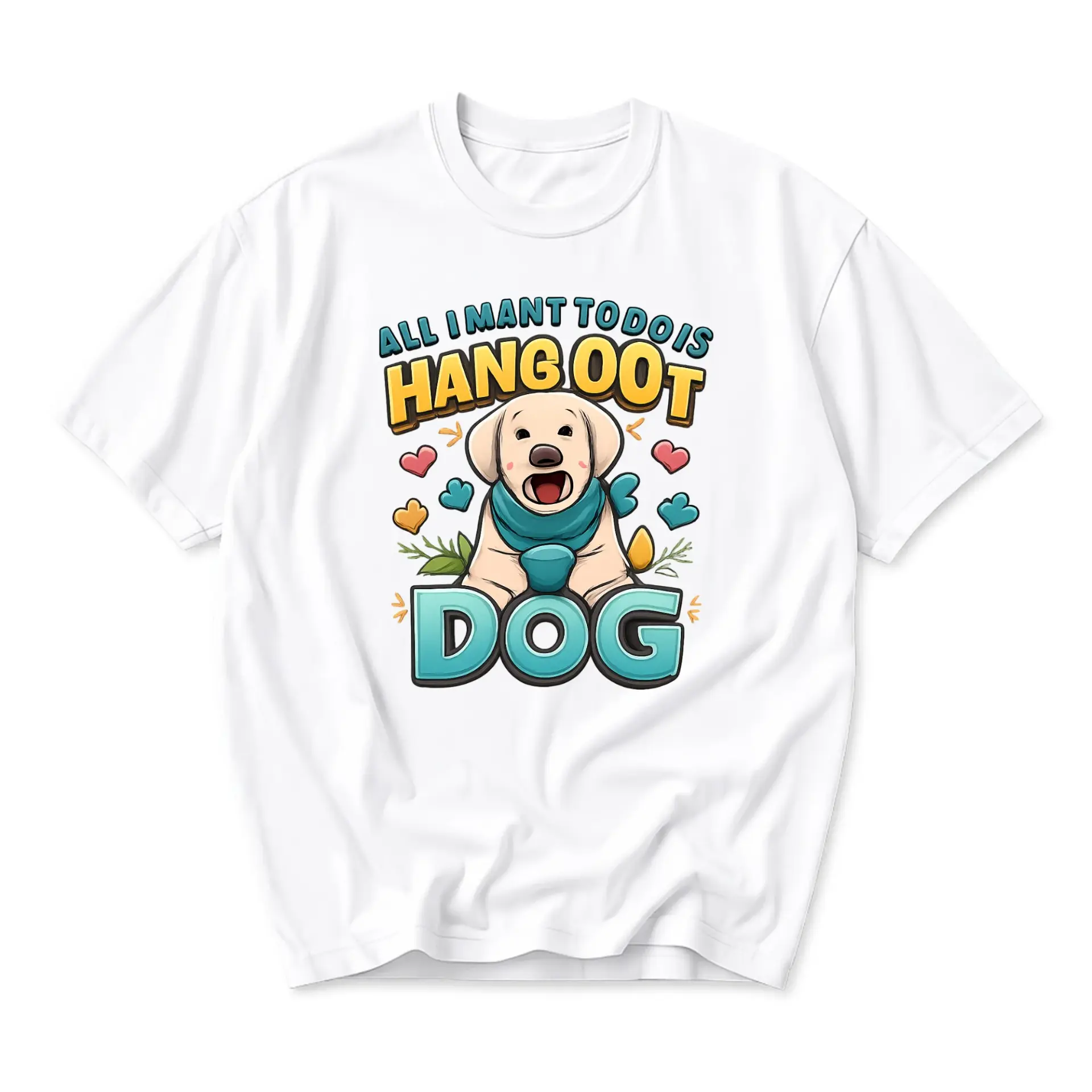 Funny Shirt All I Want to Do Is Dog Graphic Tee Unisex Casual Apparel for