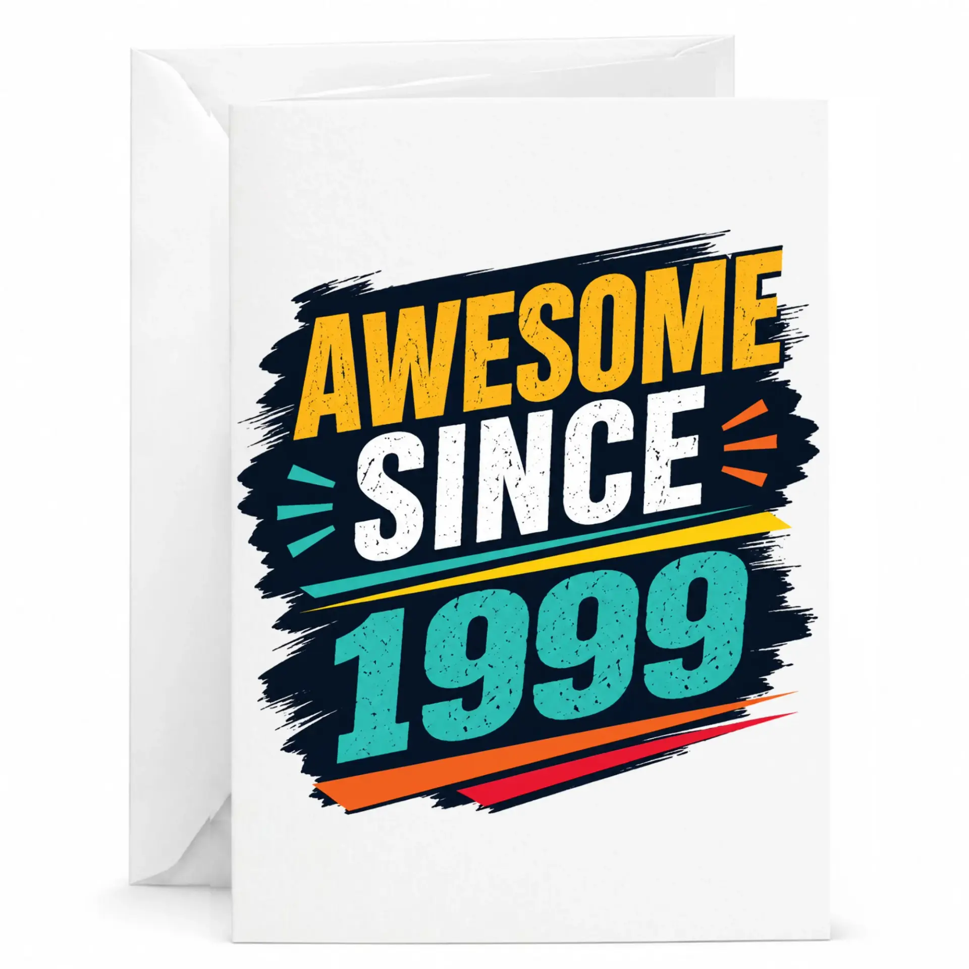Birthday Card Awesome Since 1999 Greeting Card, Vintage Style Retro Milestone Birthday Present for Milestone Year
