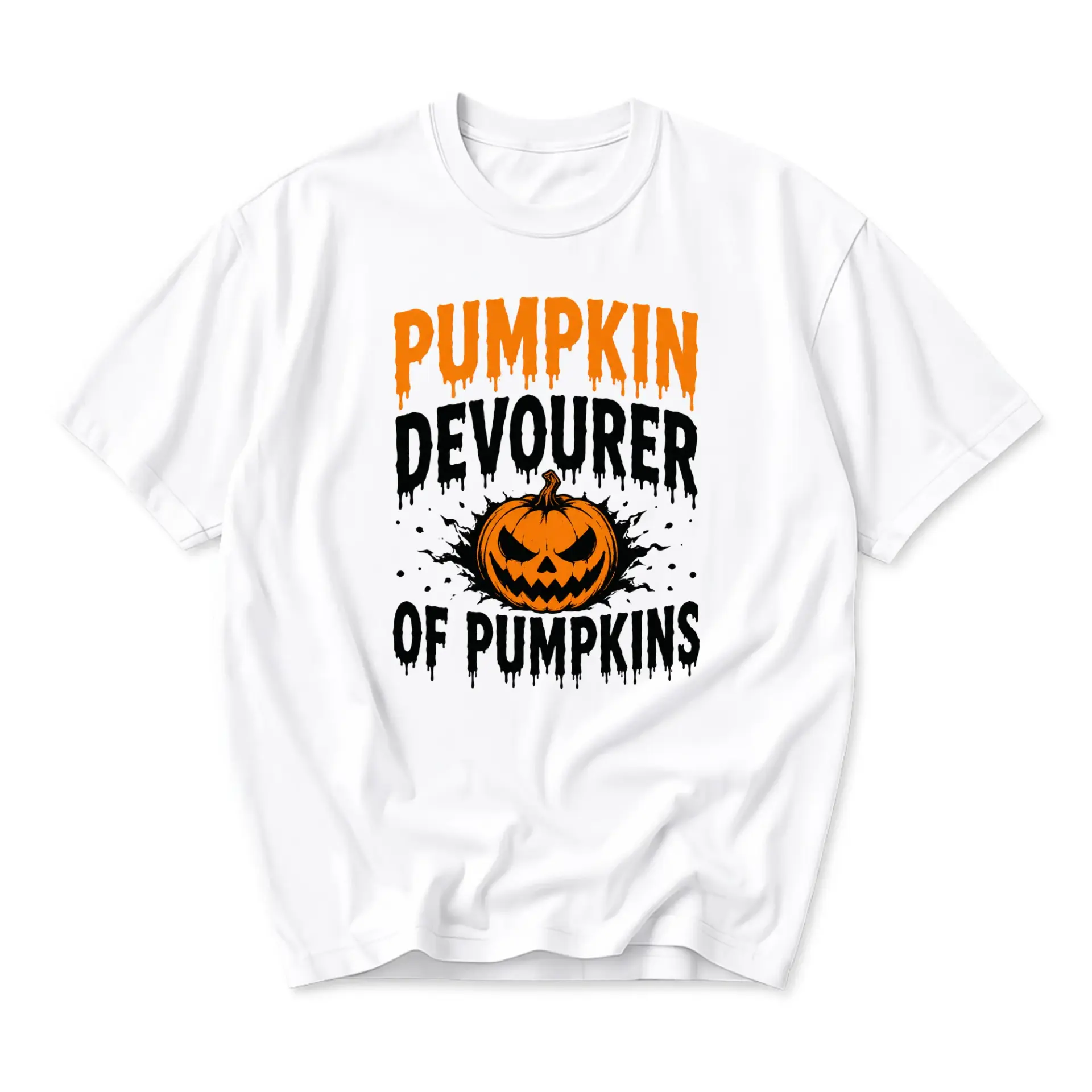 Funny Shirt Pumpkin Devourer of Pumpkins Halloween Graphic Tee Unisex Casual Crew Neck Comfortable Seasonal Top