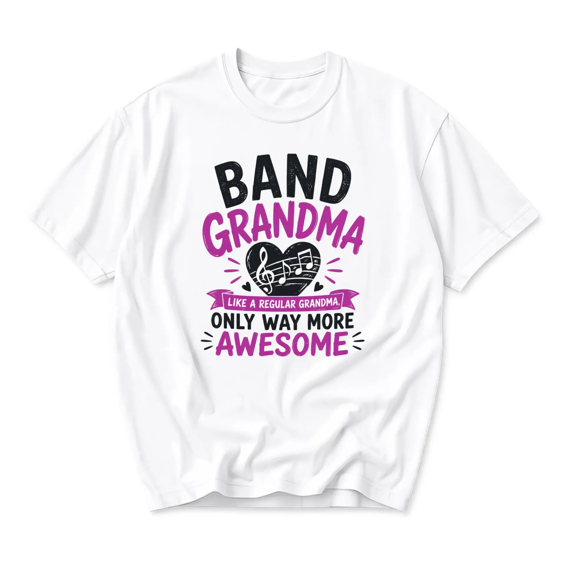 Funny Shirt Band Grandma Like a Regular Only Way More Awesome Unisex Graphic Printed Casual Cotton Crew Neck Tee