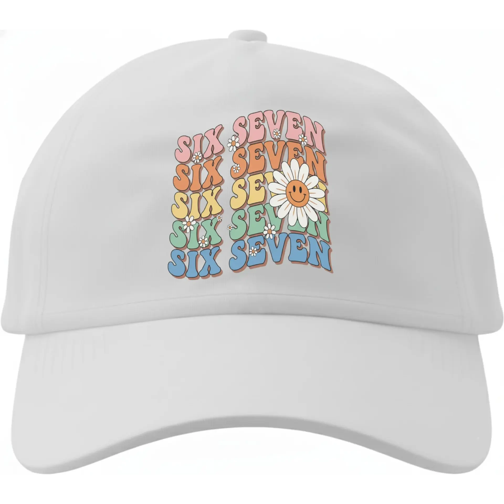 Baseball Cap with Retro Six Seven Graphic Print Low Profile Cotton Hat for Casual Everyday Wear and Outdoor Activities