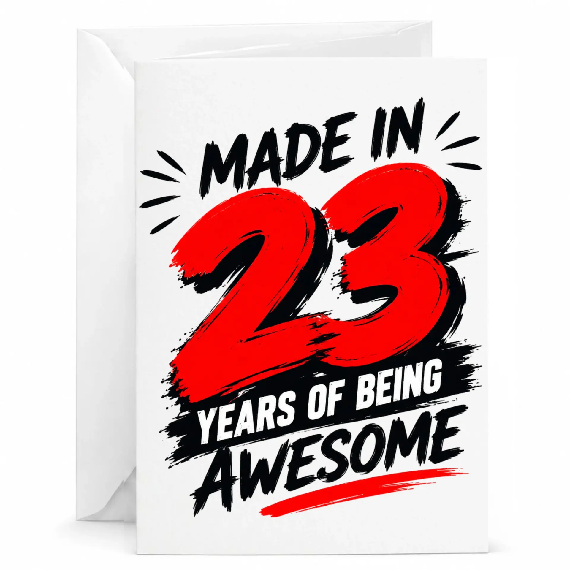 Birthday Card Made in 23 Years of Being Awesome Funny Greeting Card for Milestone Birthday Celebration