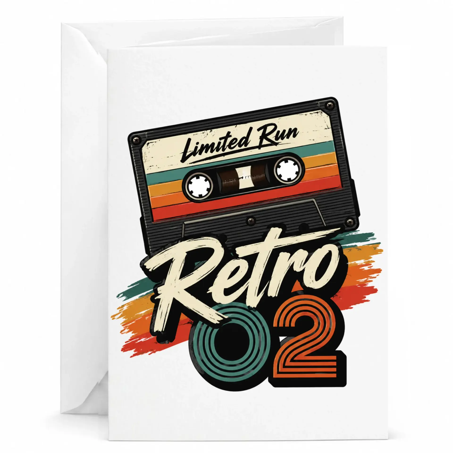 Retro Cassette Tape Greeting Card for Music Lovers Vintage Aesthetic Birthday Anniversary Celebration Stationary