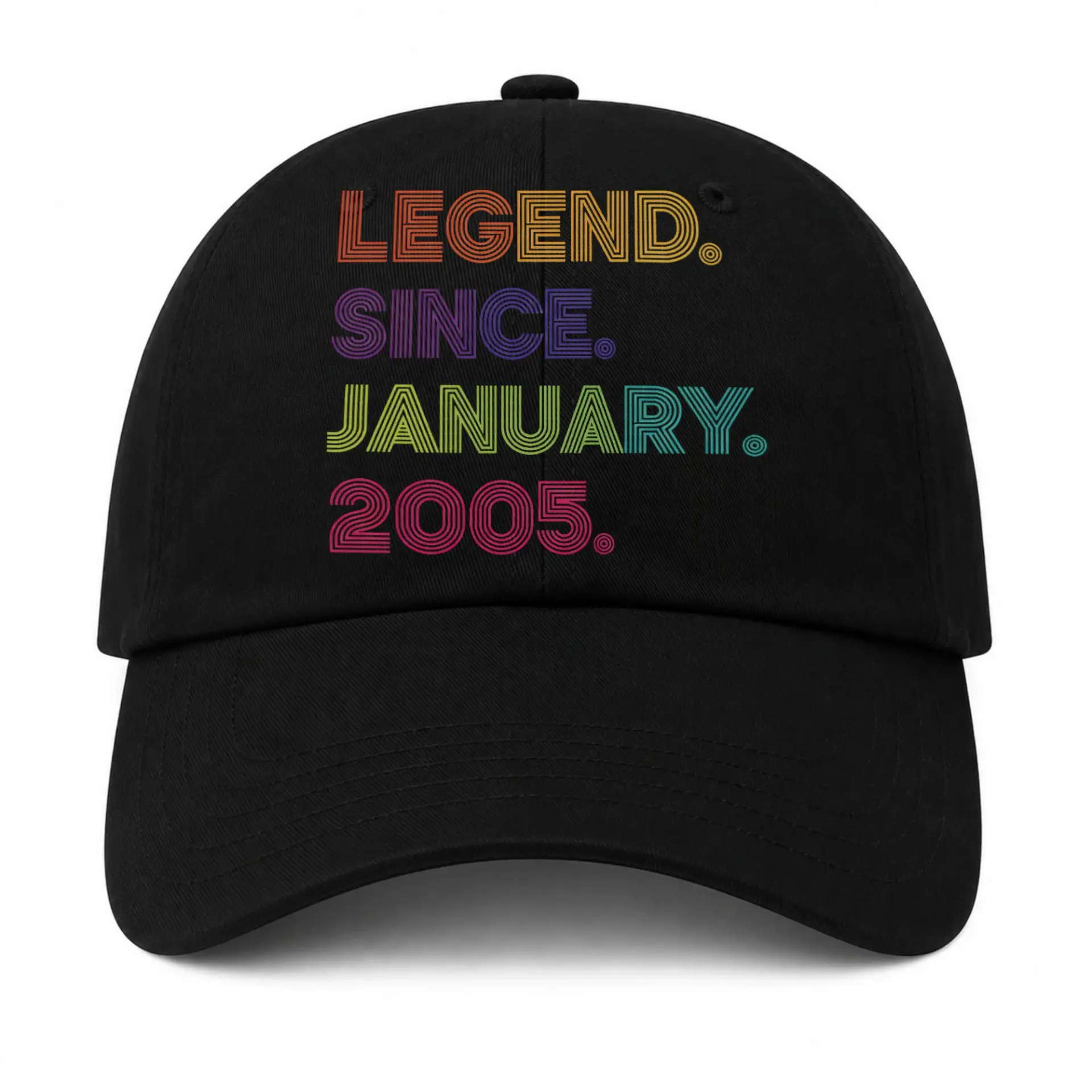 Vinyl Sticker Pack Legend Since January 2005 Retro Rainbow Striped Text Decals for Water Bottles Laptops and Journals