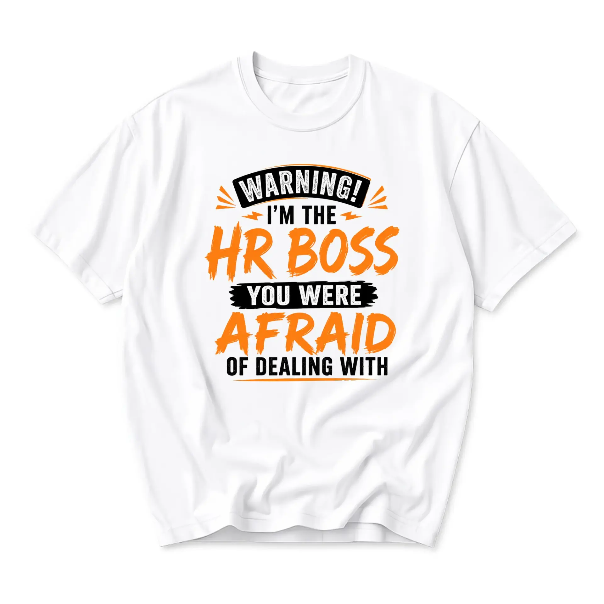 Funny Shirt for Human Resources Professional, I Am the Hr Boss Graphic Printed Unisex Crew Neck Casual Tee White