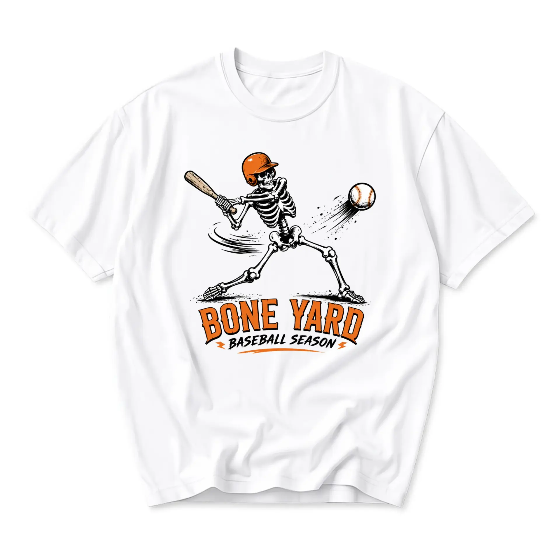 Graphic Tee Bone Yard Baseball Season Unisex Crew Neck T-Shirt Short Sleeve Casual Apparel for Sports Fans