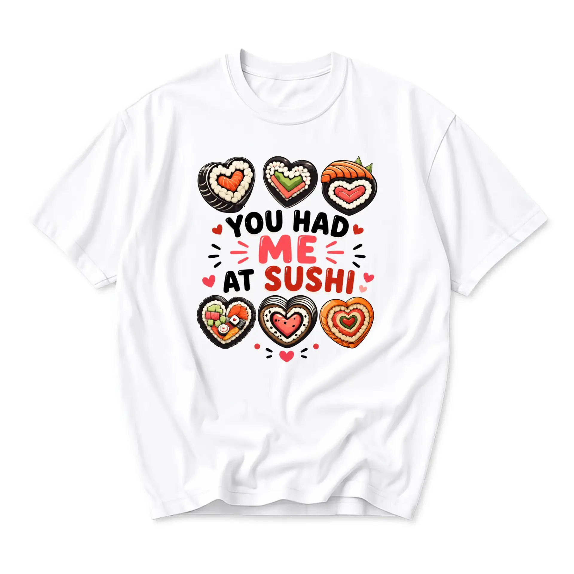 Funny Shirt You Had Me at Sushi Unisex Graphic Printed T-Shirt Casual Cotton Blend Crew Neck Everyday Outfit
