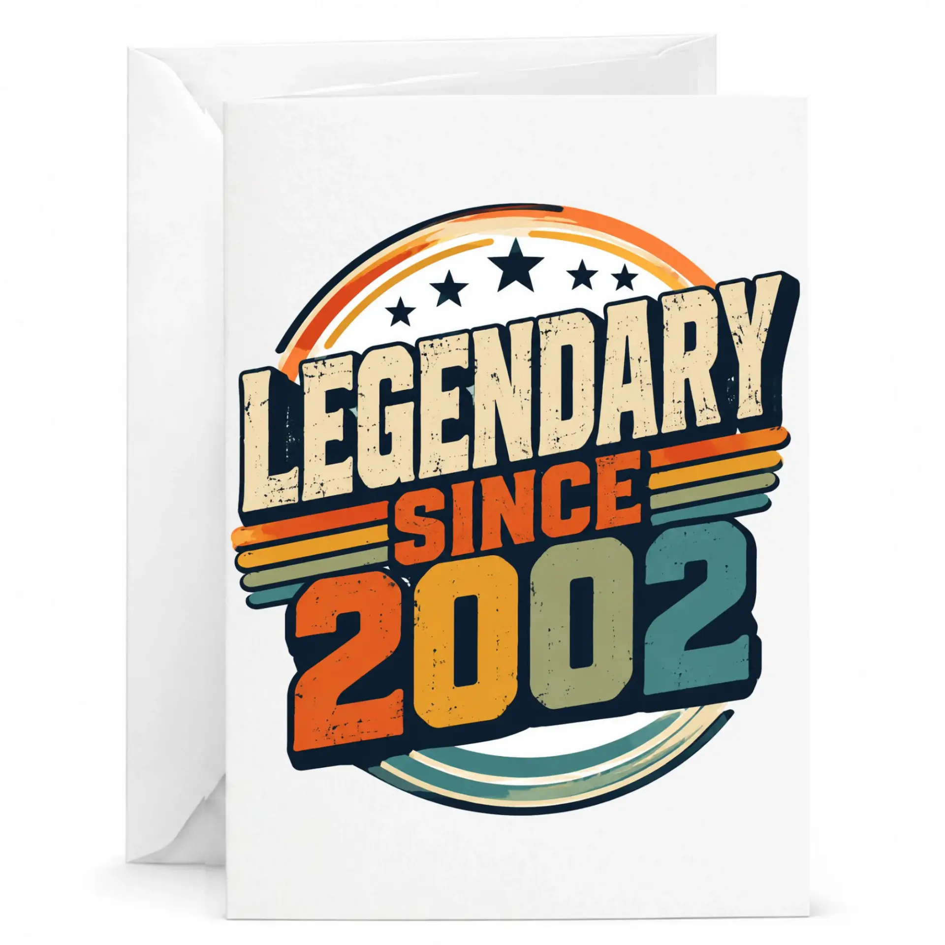 Birthday Card Legendary Since 2002 Retro Vintage Style Greeting Card for Milestone Celebration Milestone Birthday Gift
