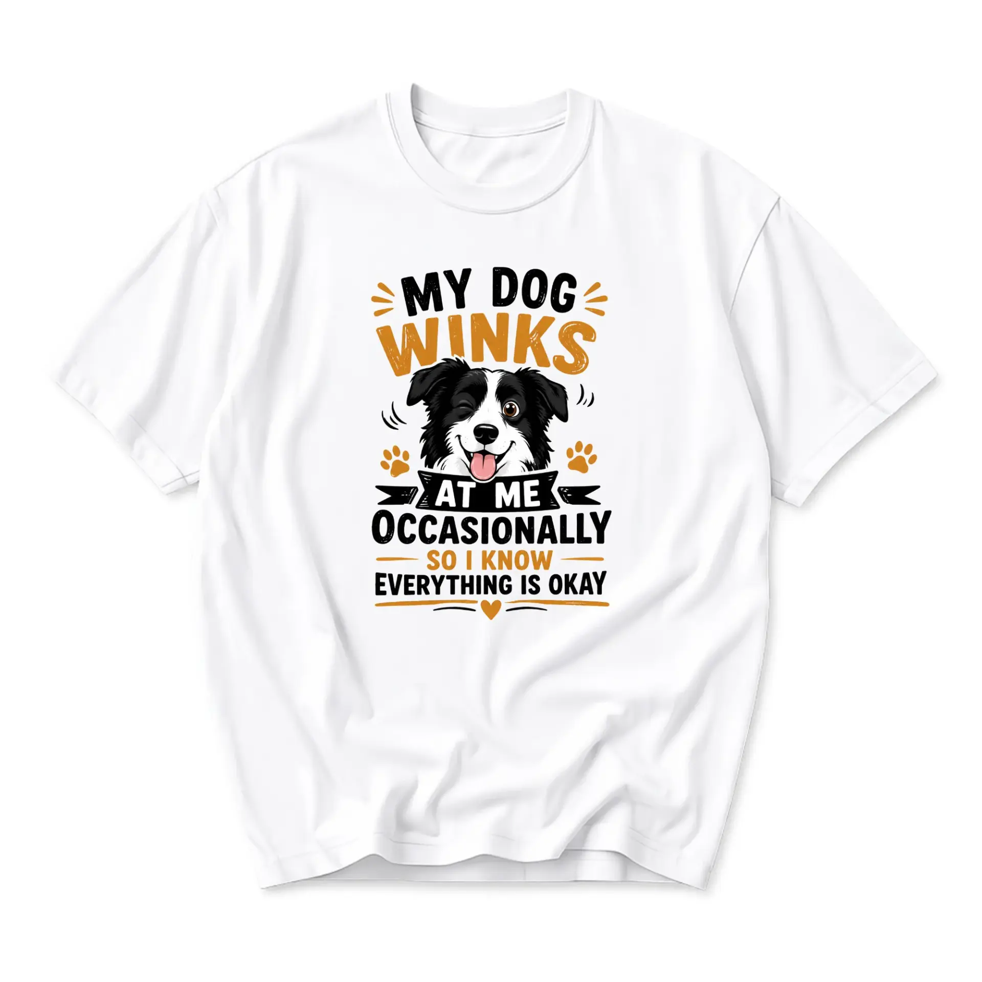 Funny Shirt with Dog Winking Graphic Print Unisex Crew Neck Casual Everyday Short Sleeve Cotton Blend T-Shirt Top
