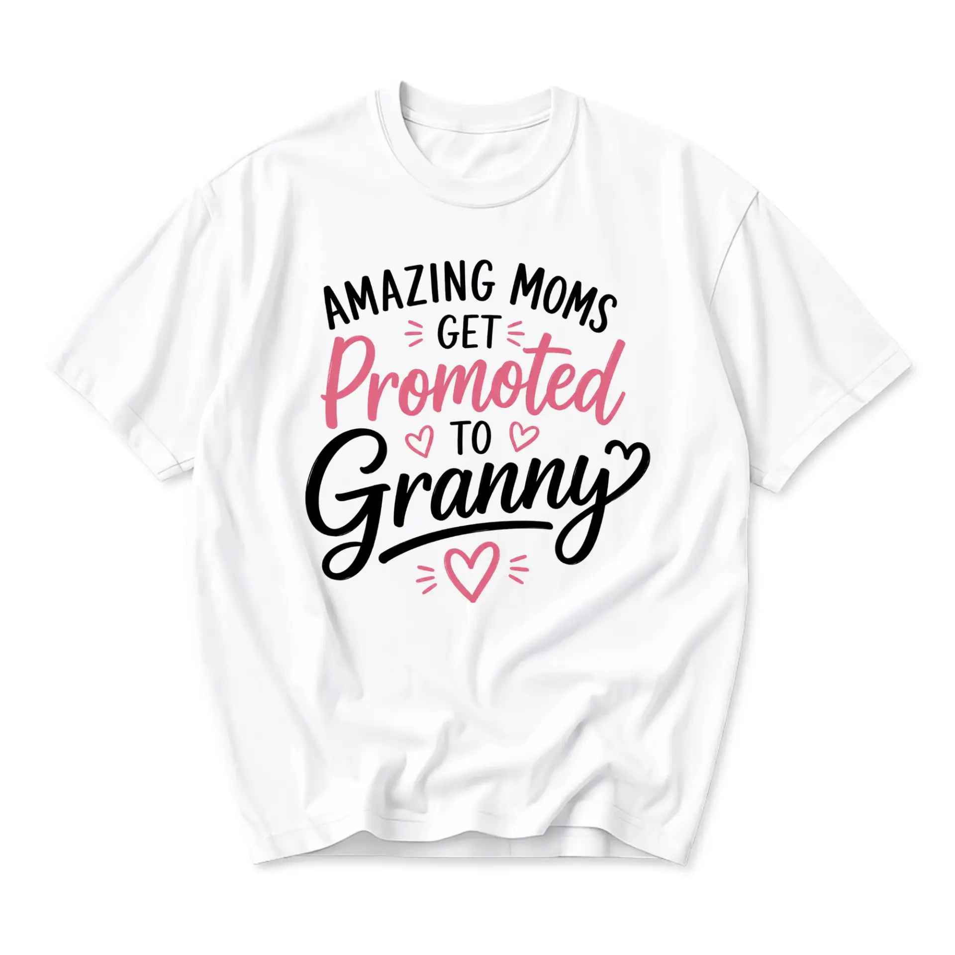 Funny Shirt Amazing Moms Get Promoted to Granny Graphic Tee Unisex Casual