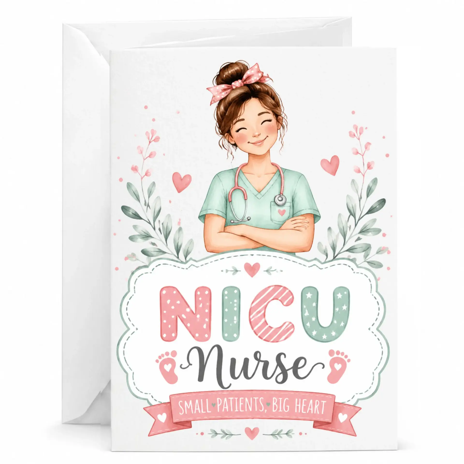 Thank You Card for Nicu Nurse Appreciation Greeting Card with Envelope for Hospital Staff and Medical Professionals