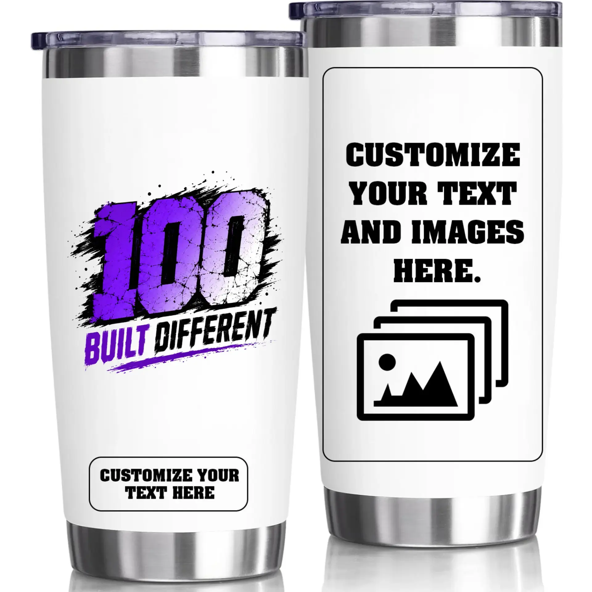 Stainless Steel Tumbler 20oz Custom Graphic Personalized Insulated Drinkware for Hot Coffee and Cold Beverages