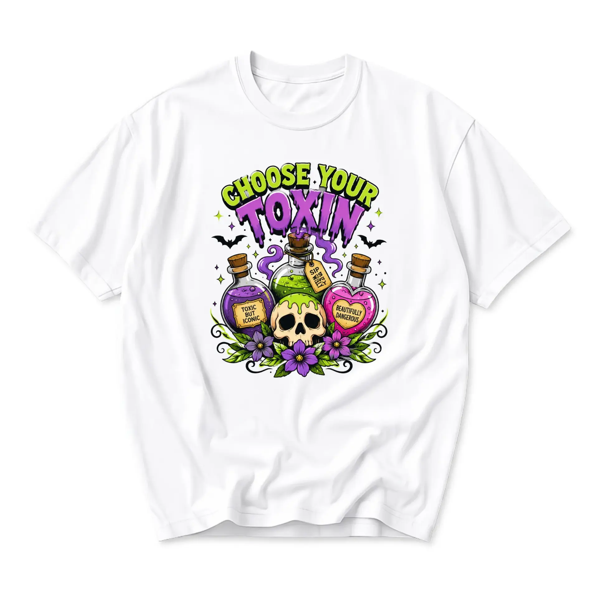 Funny Shirt Choose Your Toxin Graphic Tee Unisex Crew Neck Short Sleeve Casual Cotton Blend Apparel for Everyday Wear