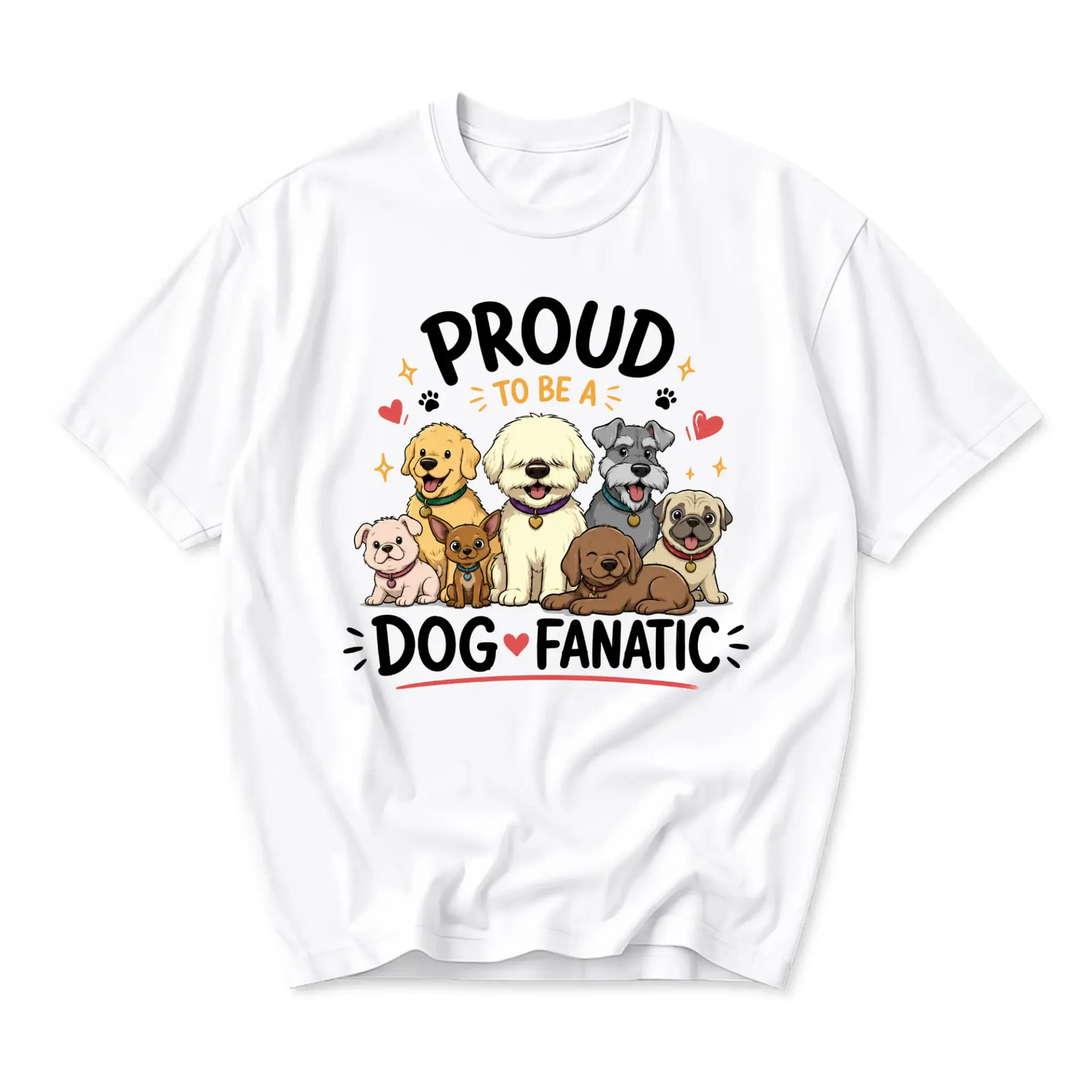 Graphic Tee Proud to Be a Dog Shirt Unisex Casual Crew Neck Apparel for Pet